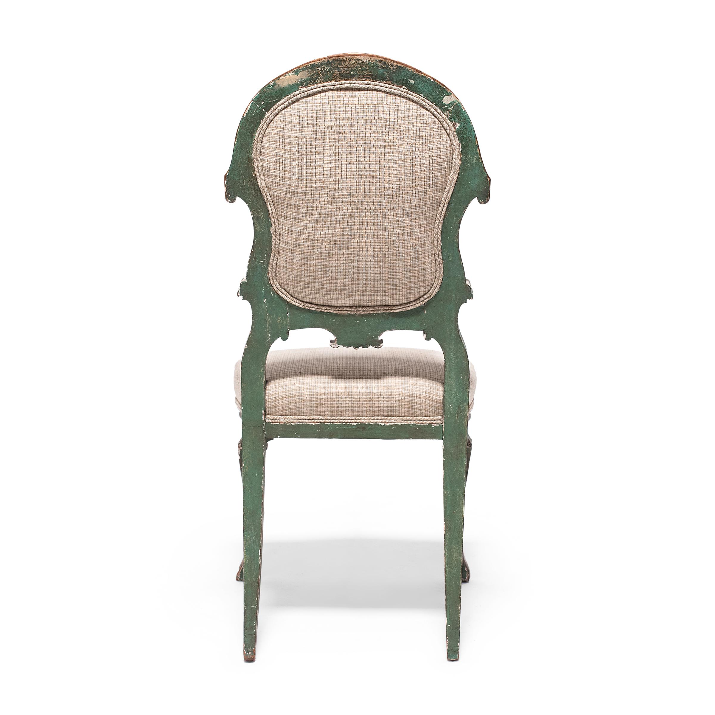 Italian Painted Dining Chair, C. 1800 In Good Condition For Sale In Chicago, IL