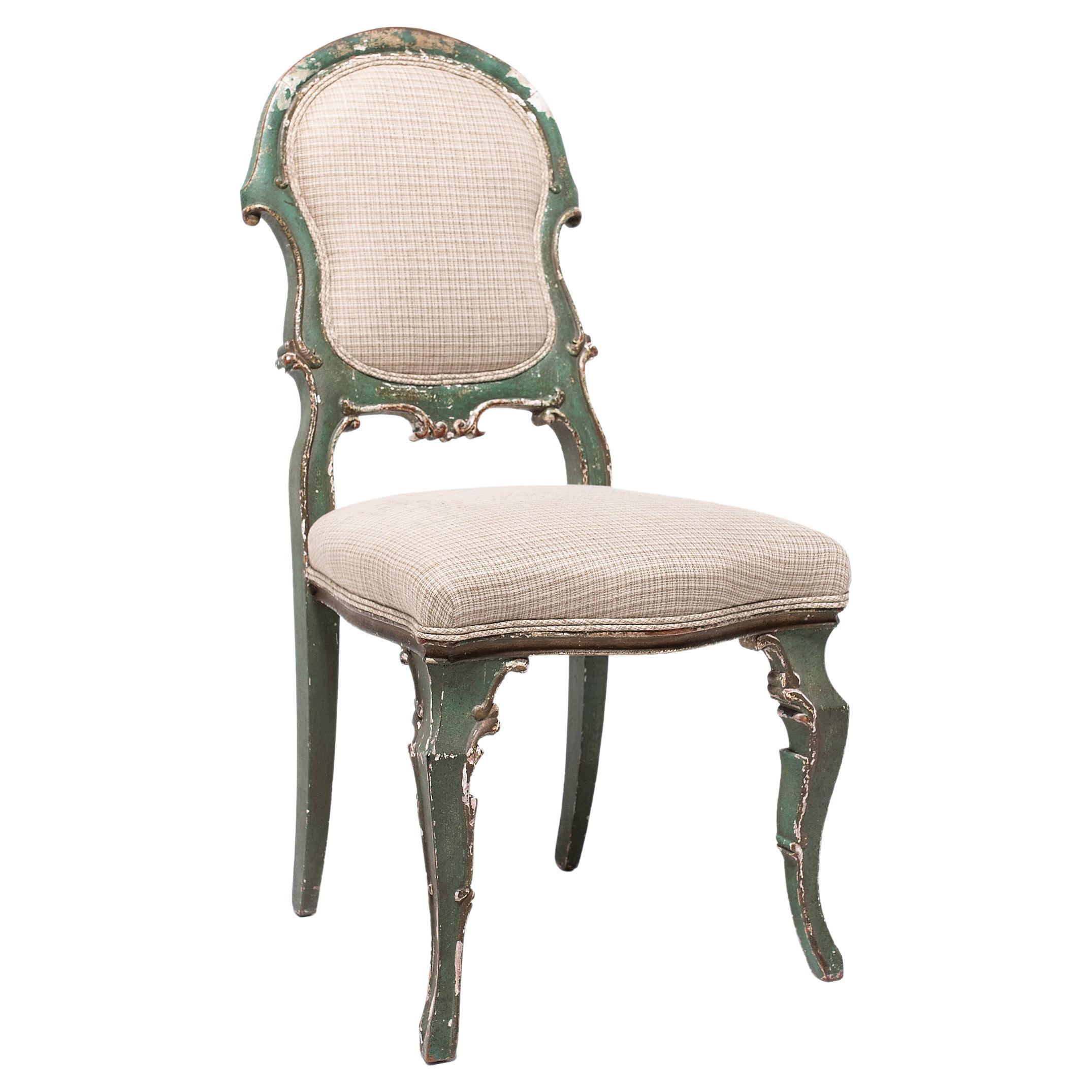 Italian Painted Dining Chair, C. 1800 For Sale