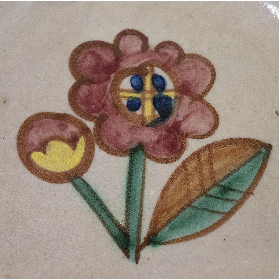 20th Century Italian Painted Flower Plate