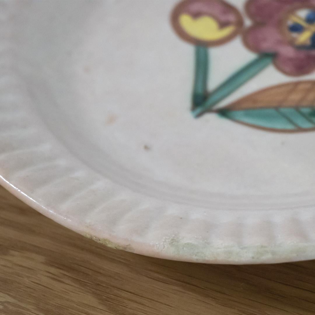 Ceramic Italian Painted Flower Plate