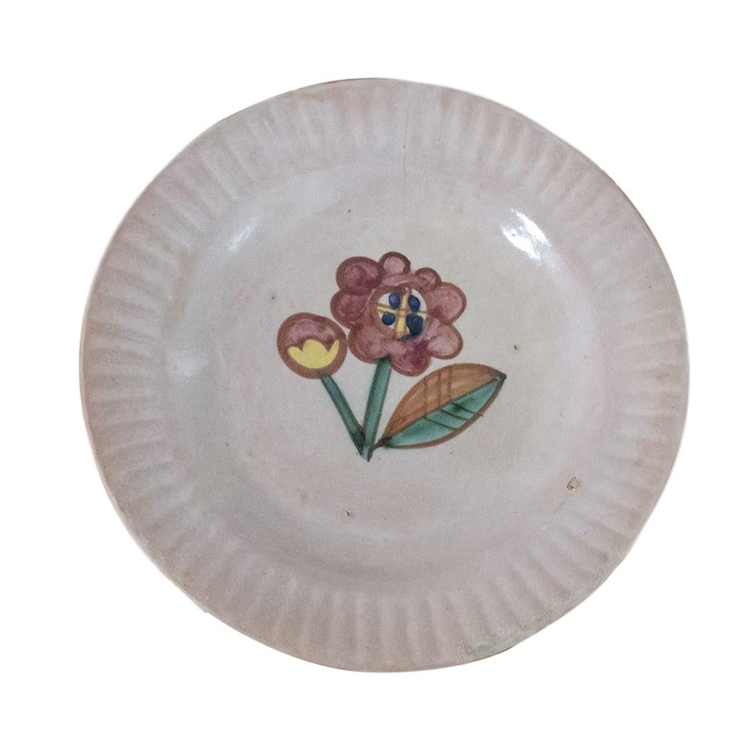 Italian Painted Flower Plate