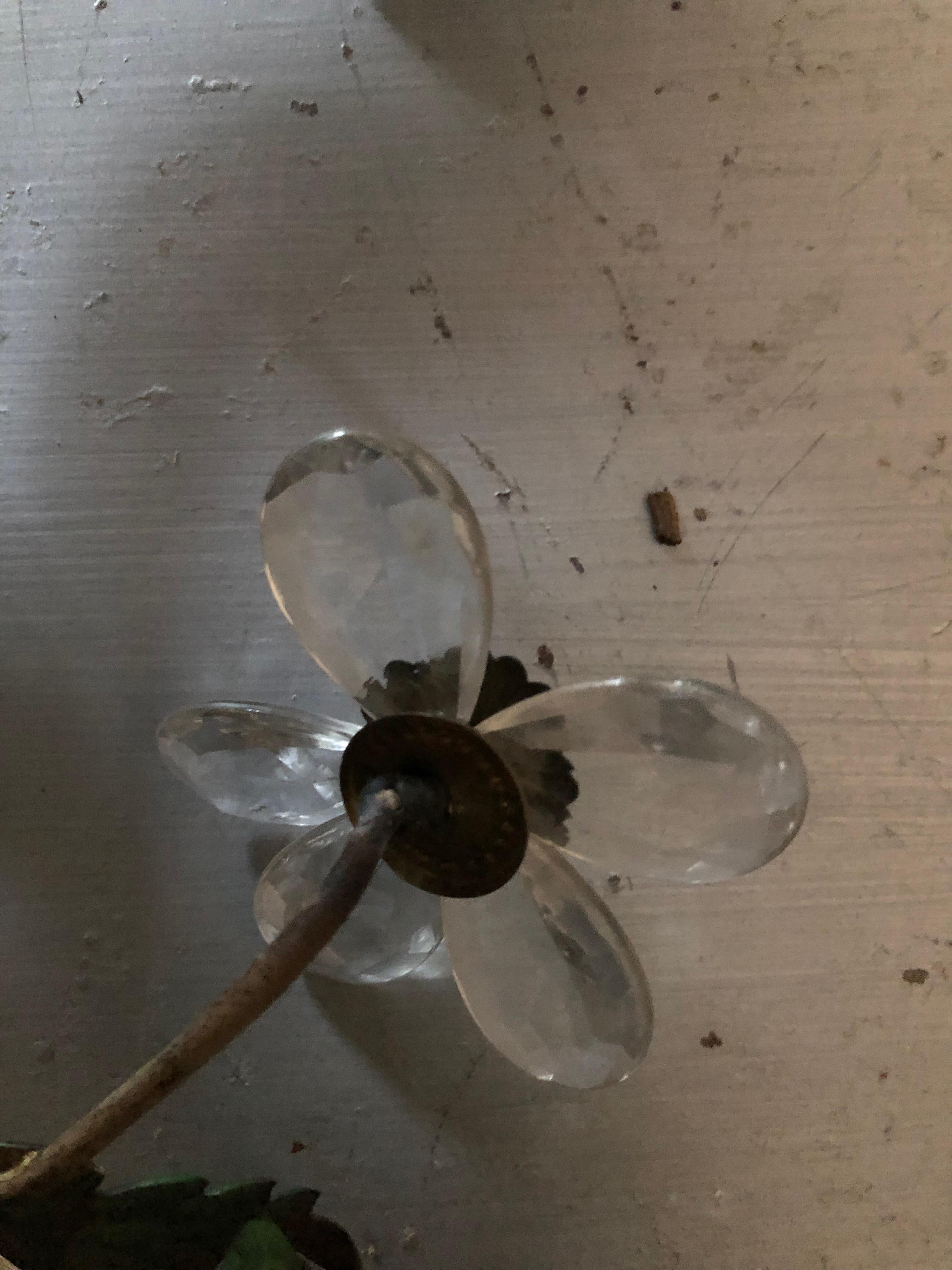Italian painted flower wall lights In Good Condition For Sale In Nivelles, BE