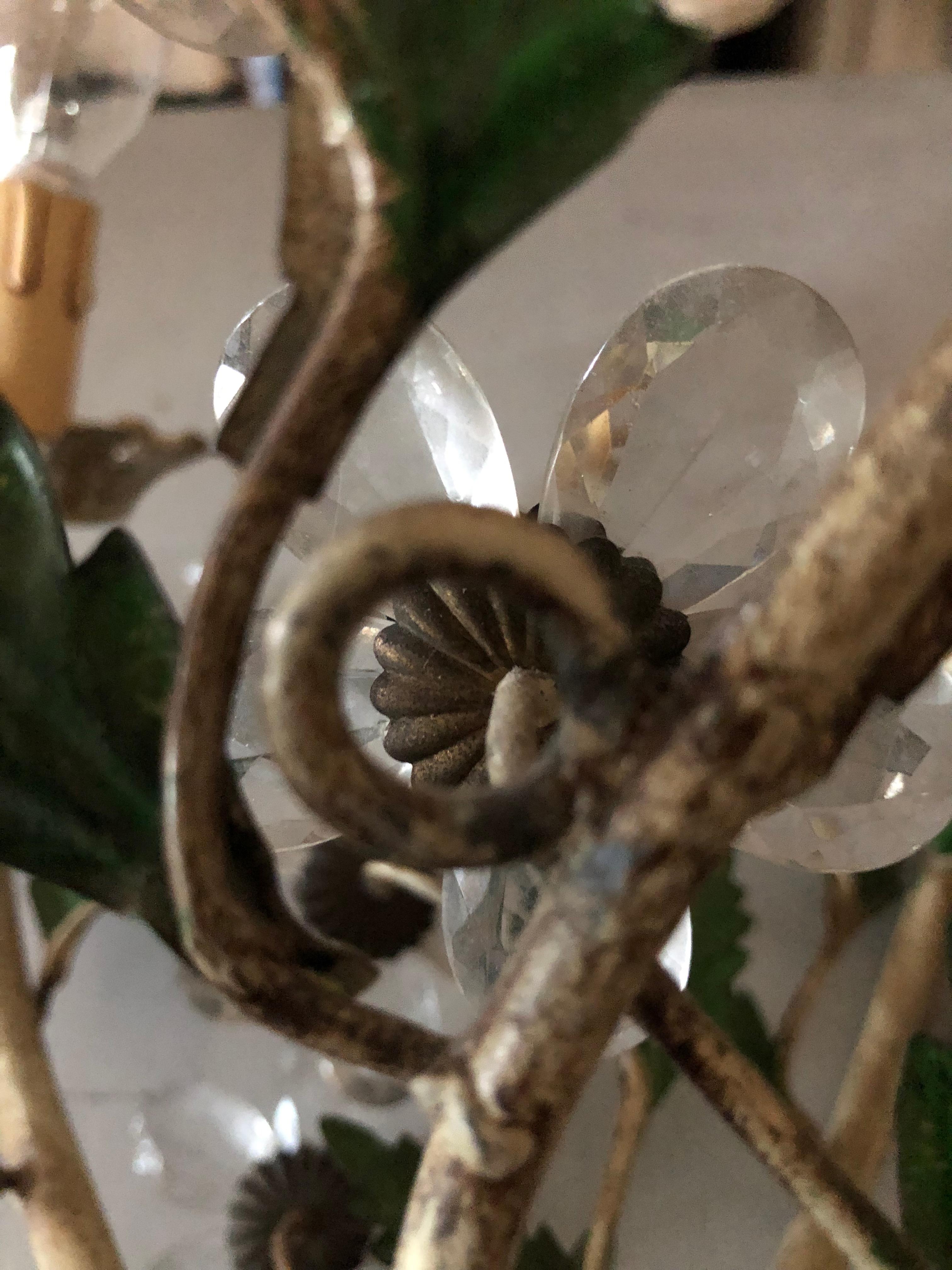 Iron Italian painted flower wall lights For Sale