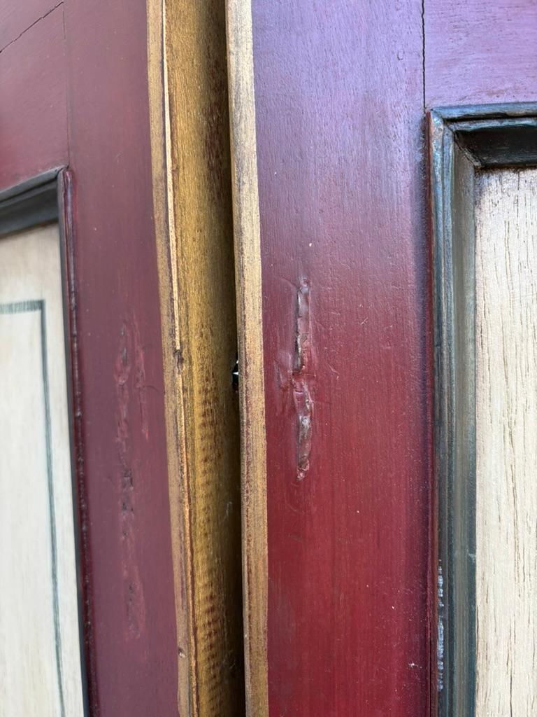 Biombo Italiano De Cuatro Paneles De Madera Pintada Con Decoración Floral en venta 4