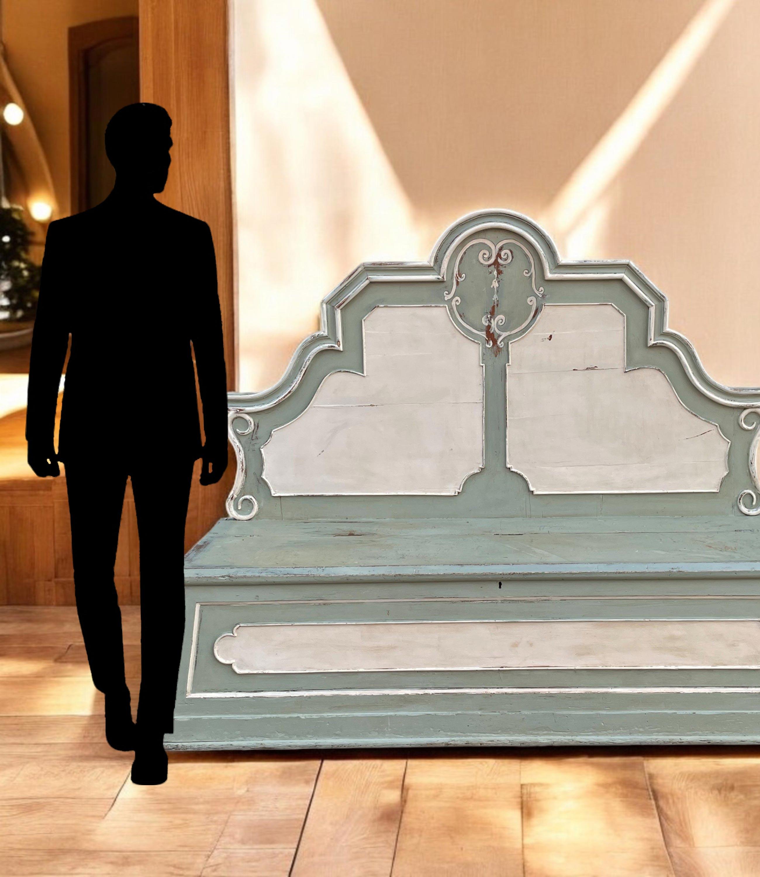Banc d'entrée italien peint - 19ème siècle en vente 6