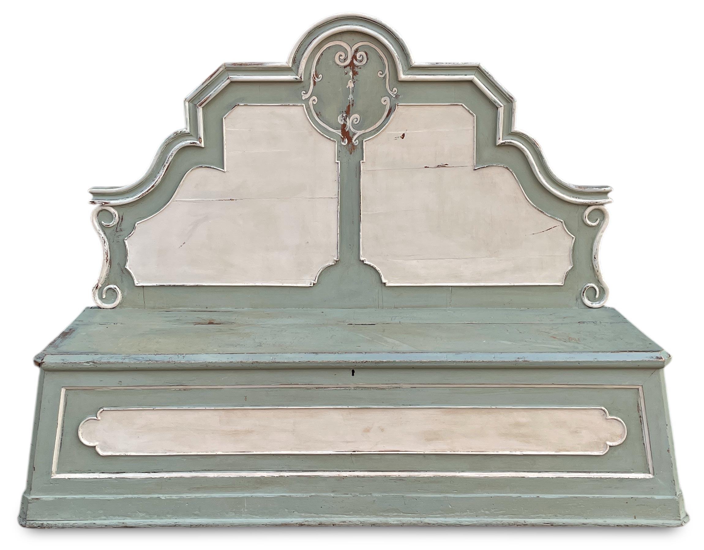 Peint Banc d'entrée italien peint - 19ème siècle en vente