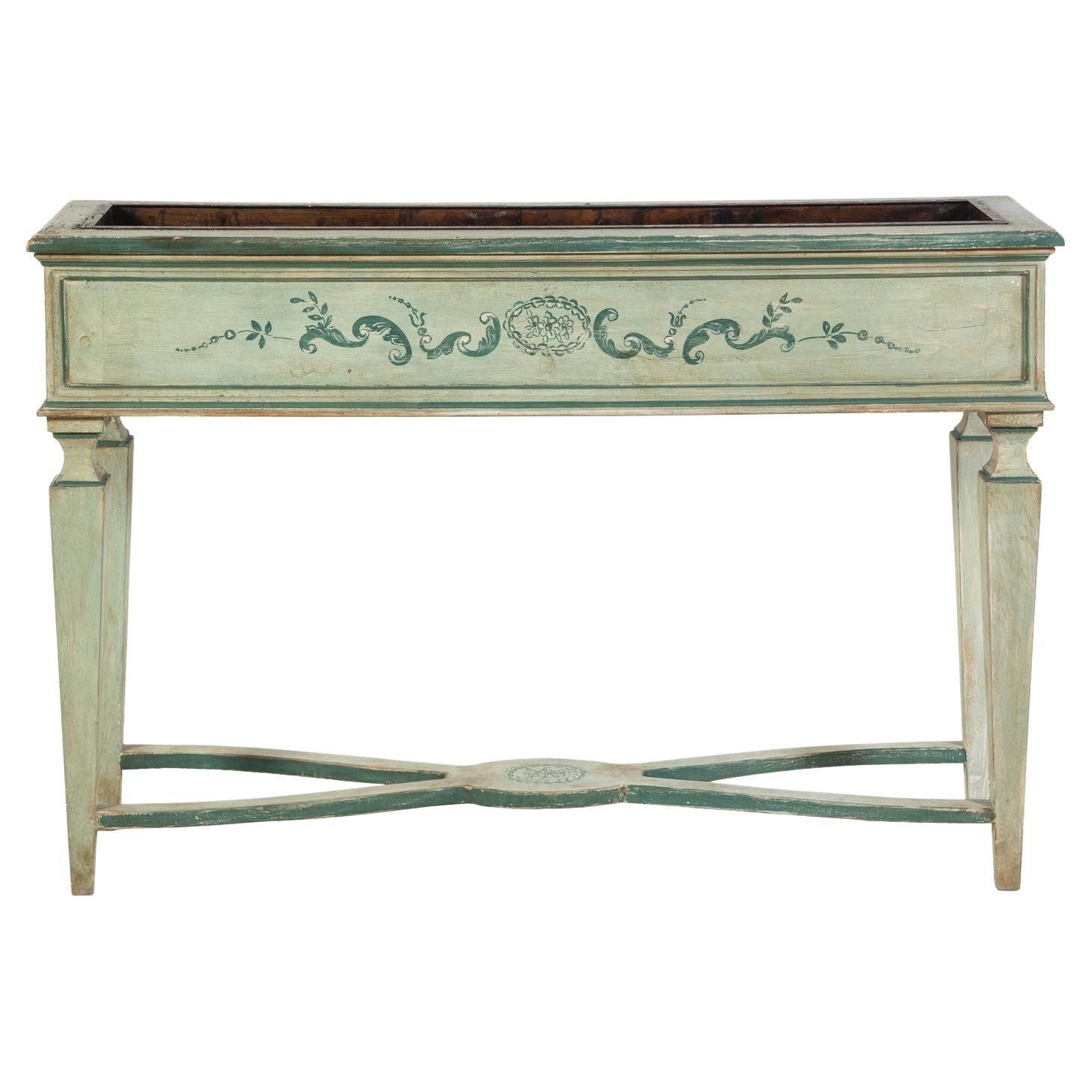 Italian Painted Jardinière with Interior Metal Liner, Early 20th Century  For Sale
