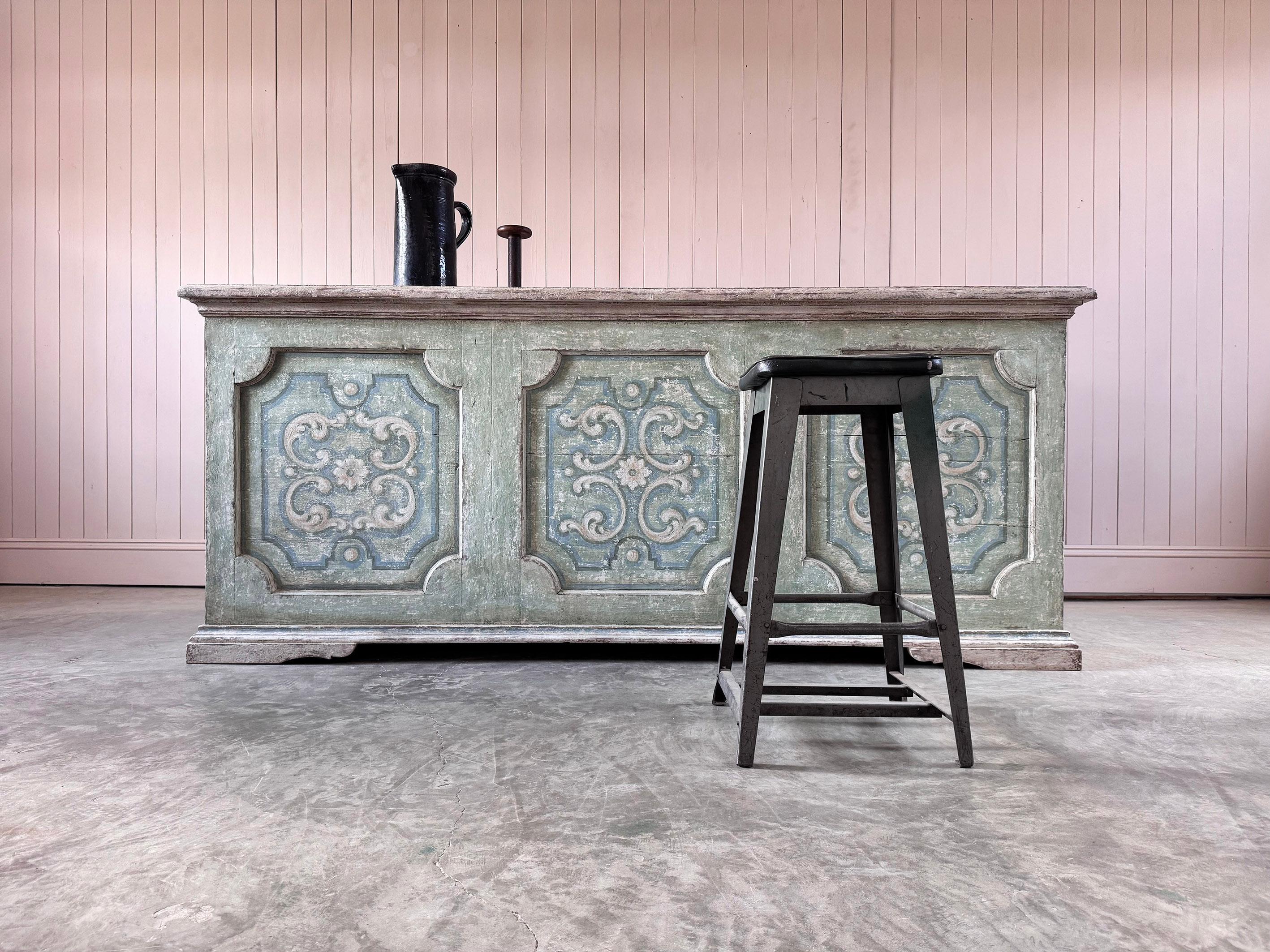 Italian Painted Kitchen Island For Sale 2