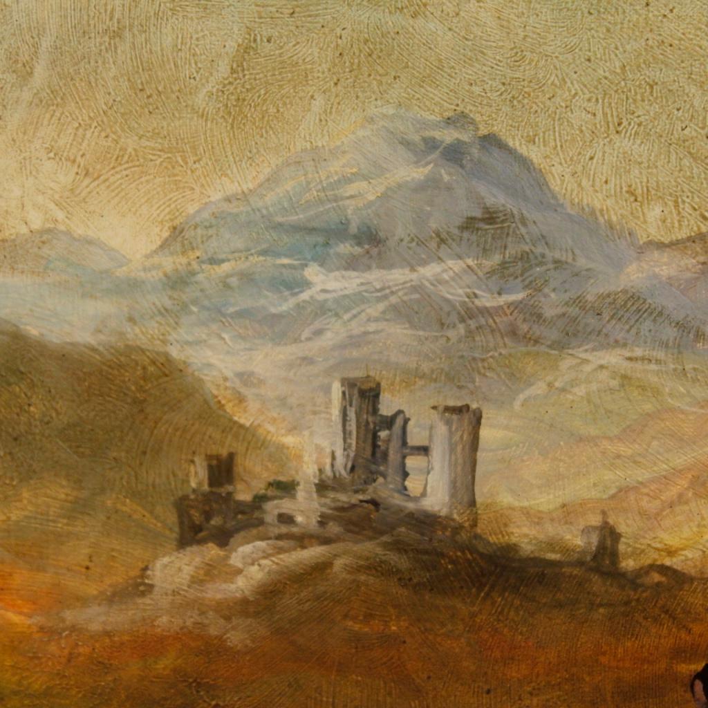 Italian Painted Landscape with Characters, 20th Century For Sale 3