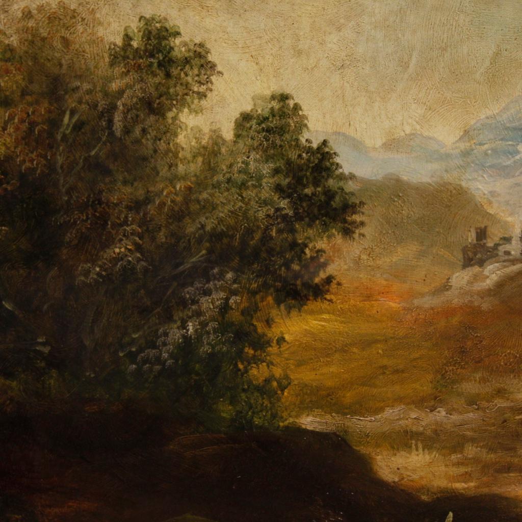Italian Painted Landscape with Characters, 20th Century For Sale 6