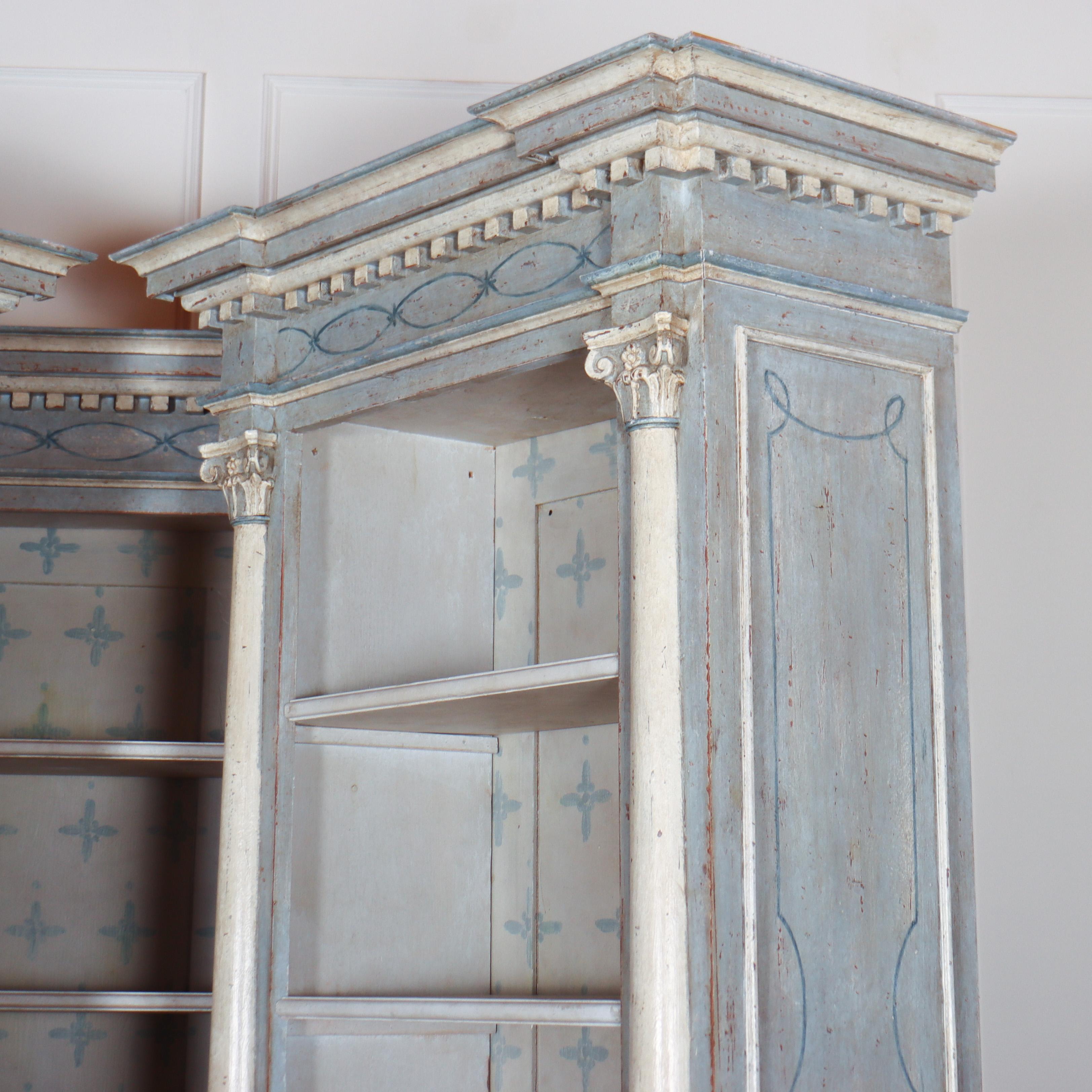 Italian Painted Library Bookcase For Sale 6