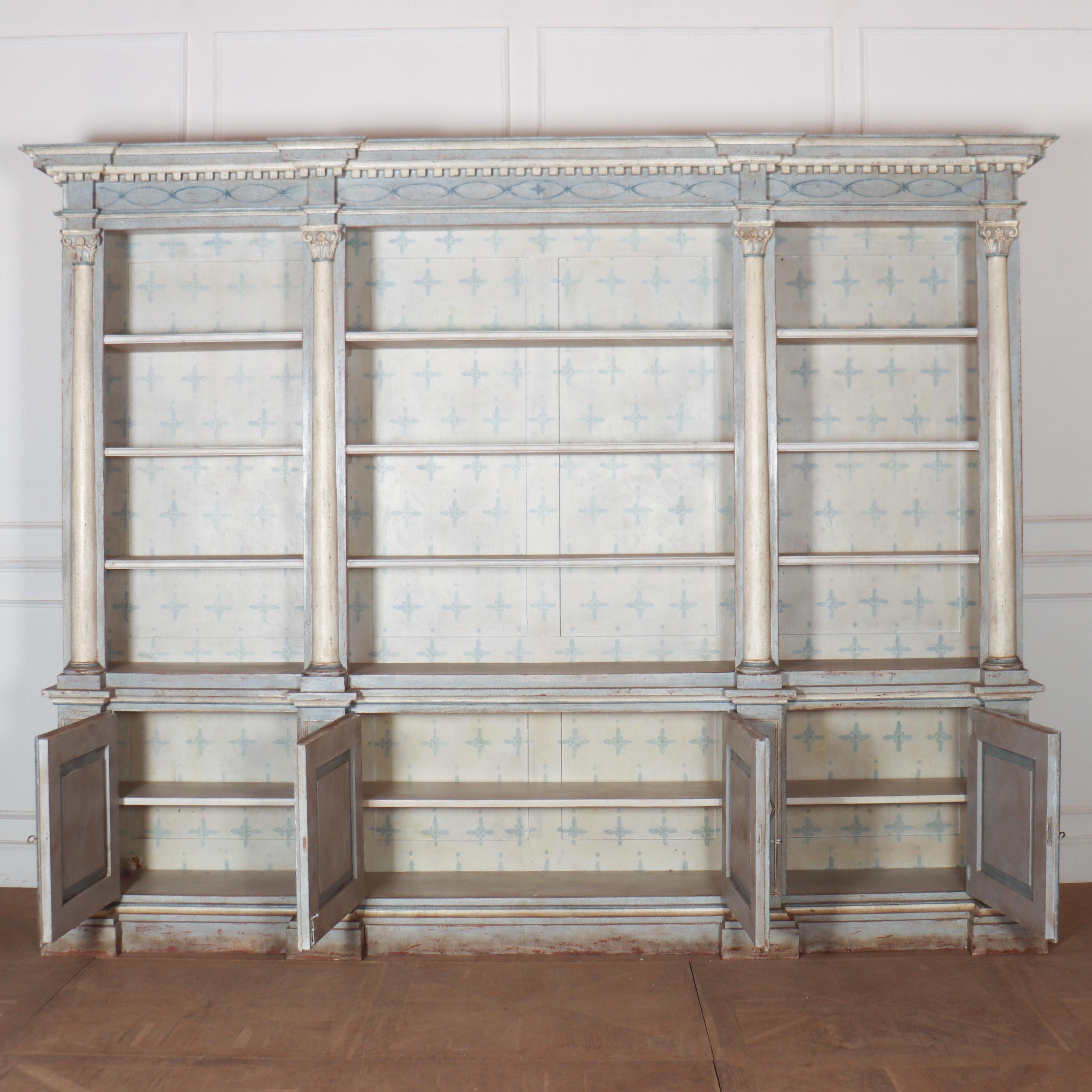 Italian Painted Library Bookcase For Sale 3