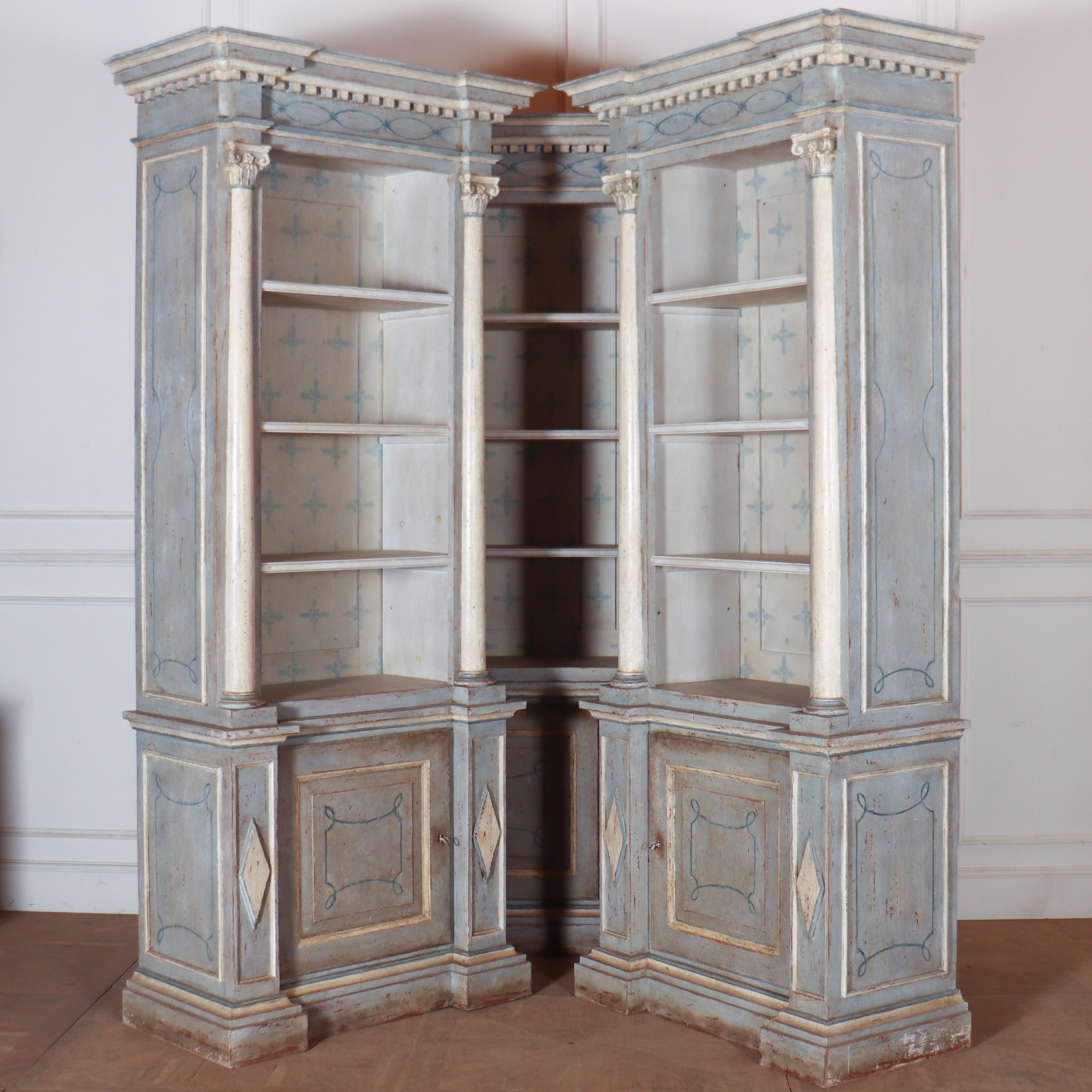 Italian Painted Library Bookcase For Sale 4