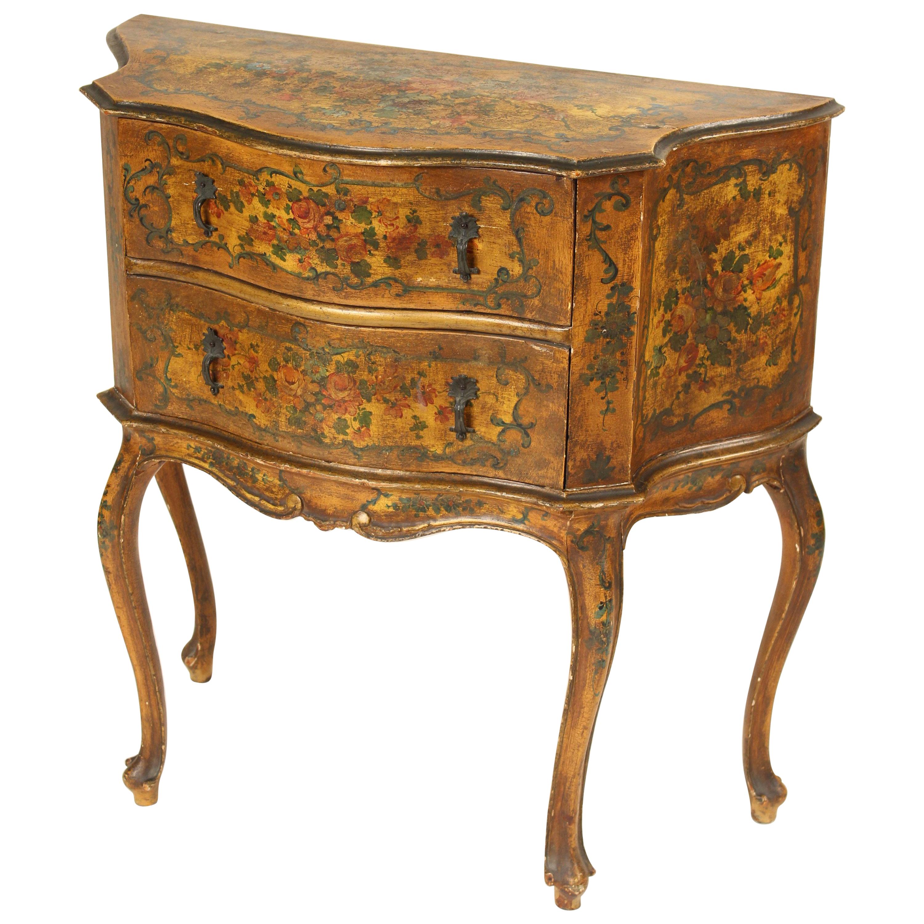 Italian Painted Louis XV Style Chest of Drawers
