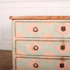 Italian Painted Marble Top Commode