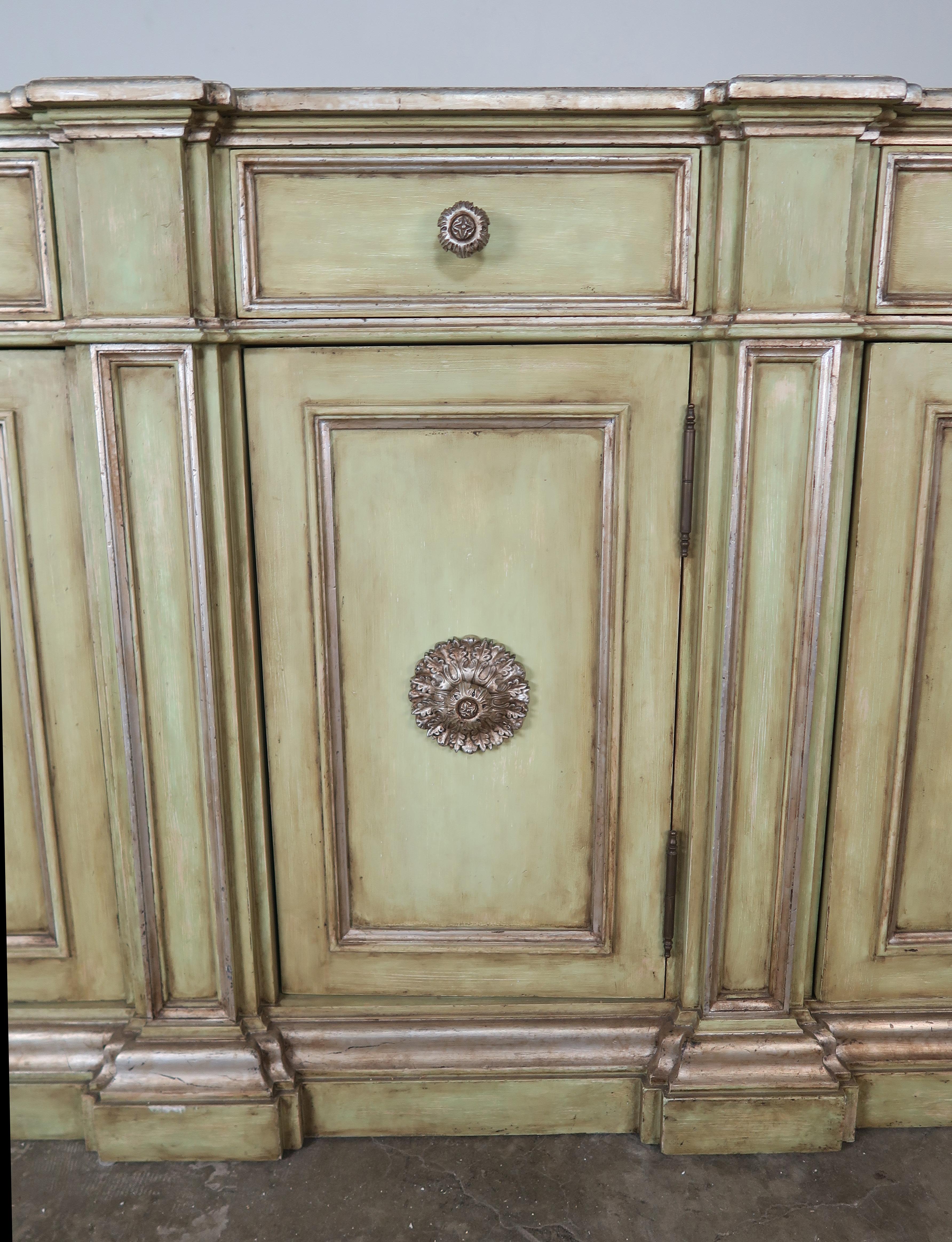 Wood Italian Painted Neoclassical Style Painted and Credenza