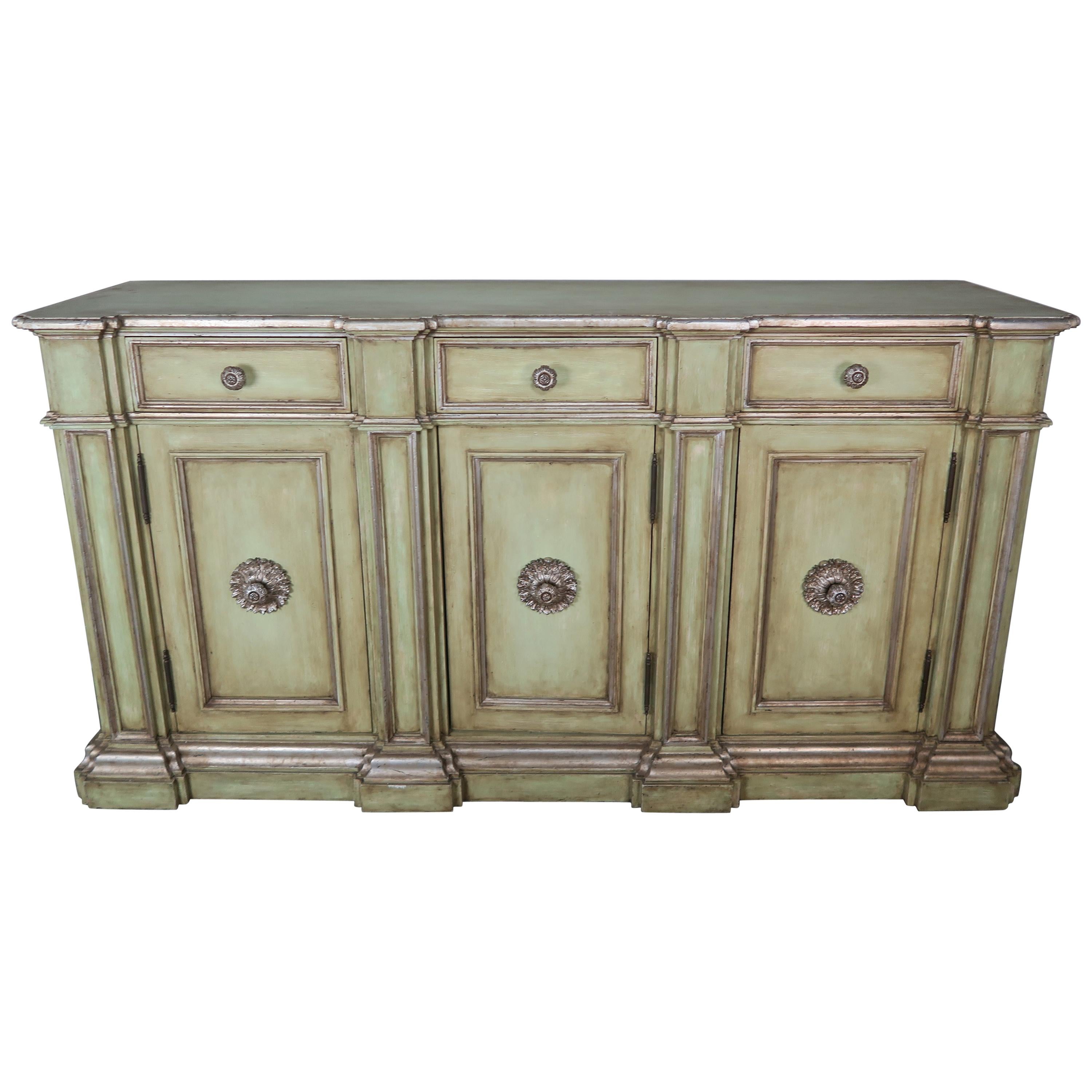 Italian Painted Neoclassical Style Painted and Credenza