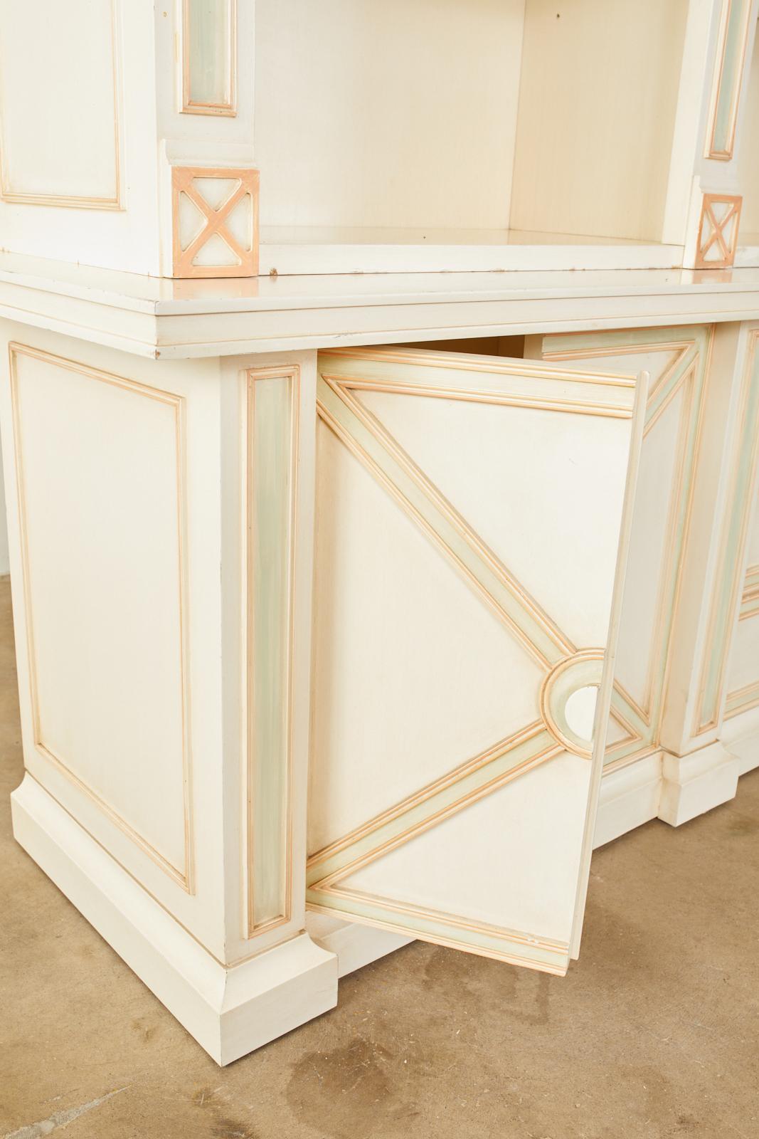 Italian Painted Neoclassical Style Two Part Bookcase 9