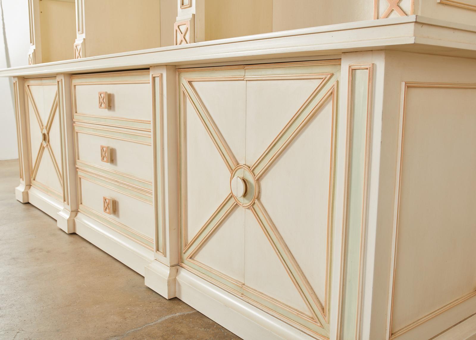 Italian Painted Neoclassical Style Two Part Bookcase 11