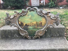 Venetian or Italian Boiserie Painted Overdoor with Grand Canal Scene