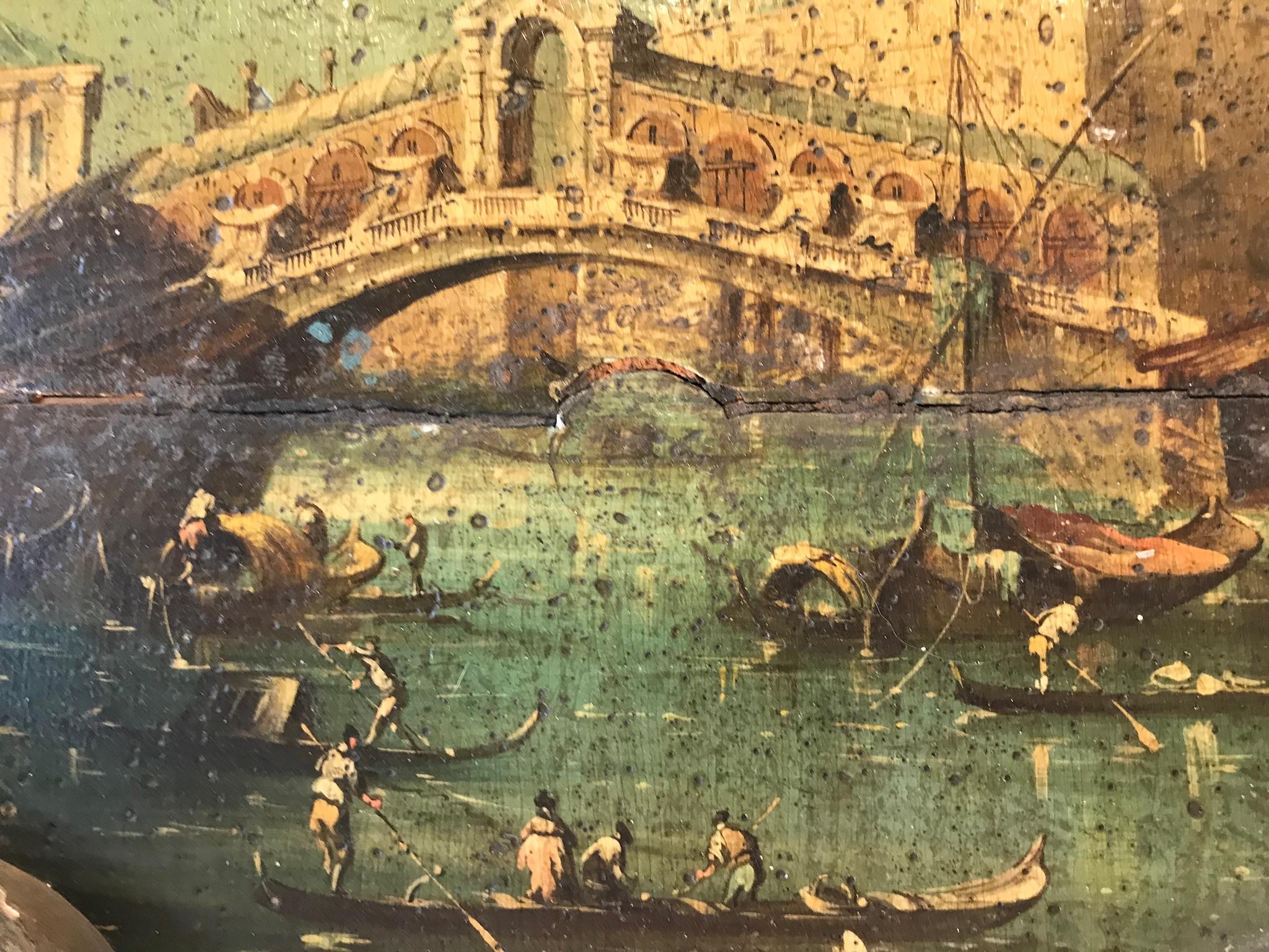 Venetian or Italian Boiserie Painted Overdoor with Grand Canal Scene 3