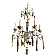 Italian Painted & Parcel Gilt Chandelier, 20th Century