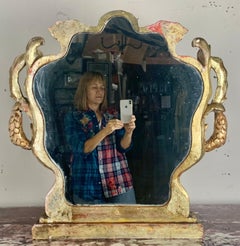 Specchio da toilette italiano dipinto e dorato, 1930 ca.