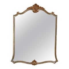 Italian Painted Rococo Style Shield Shaped Mirror