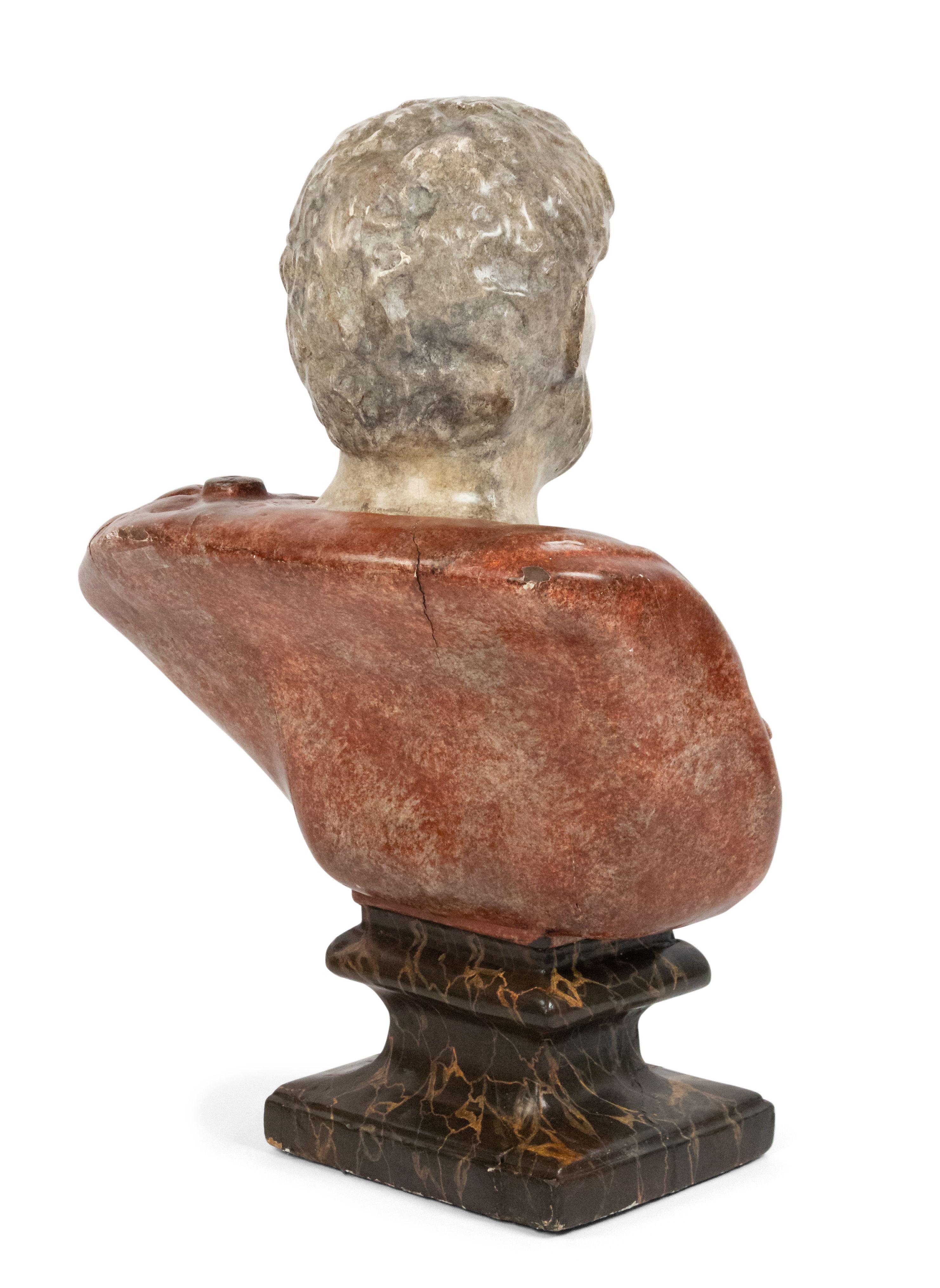 Busto de emperador romano pintado a la italiana siglo XIX en venta