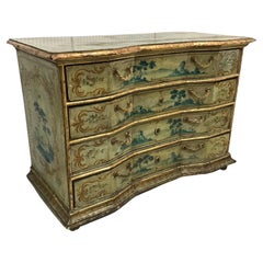 Italian Painted Block Front Commode, 18th Century