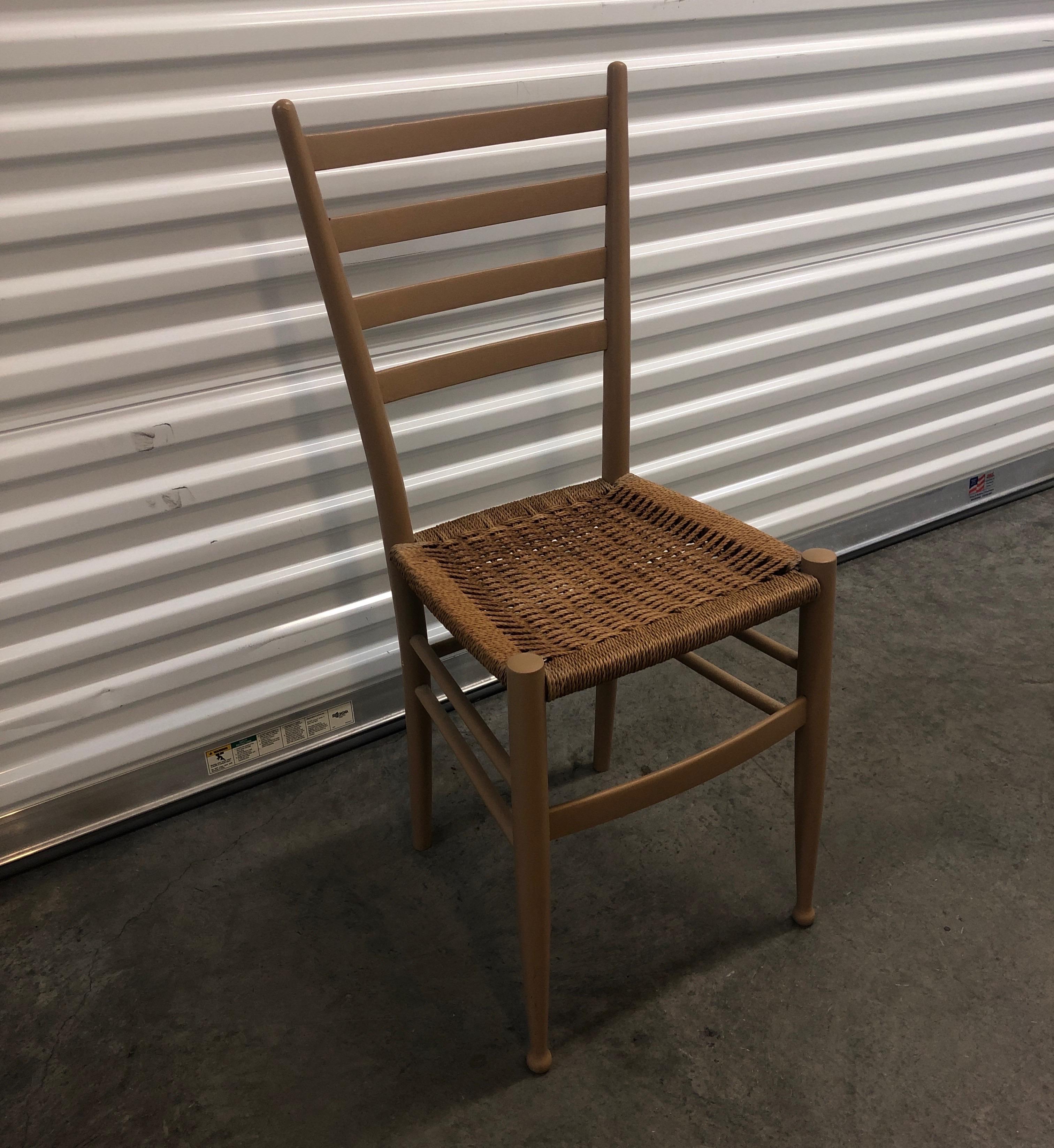 ladder back chair with woven seat