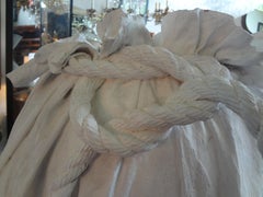 Italian Painted Terracotta Rope Bound Draped Urn After Serge Roche