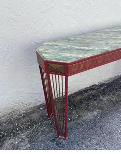 Italian Neoclassical Tole Console Table, Hand Painted, 1950s