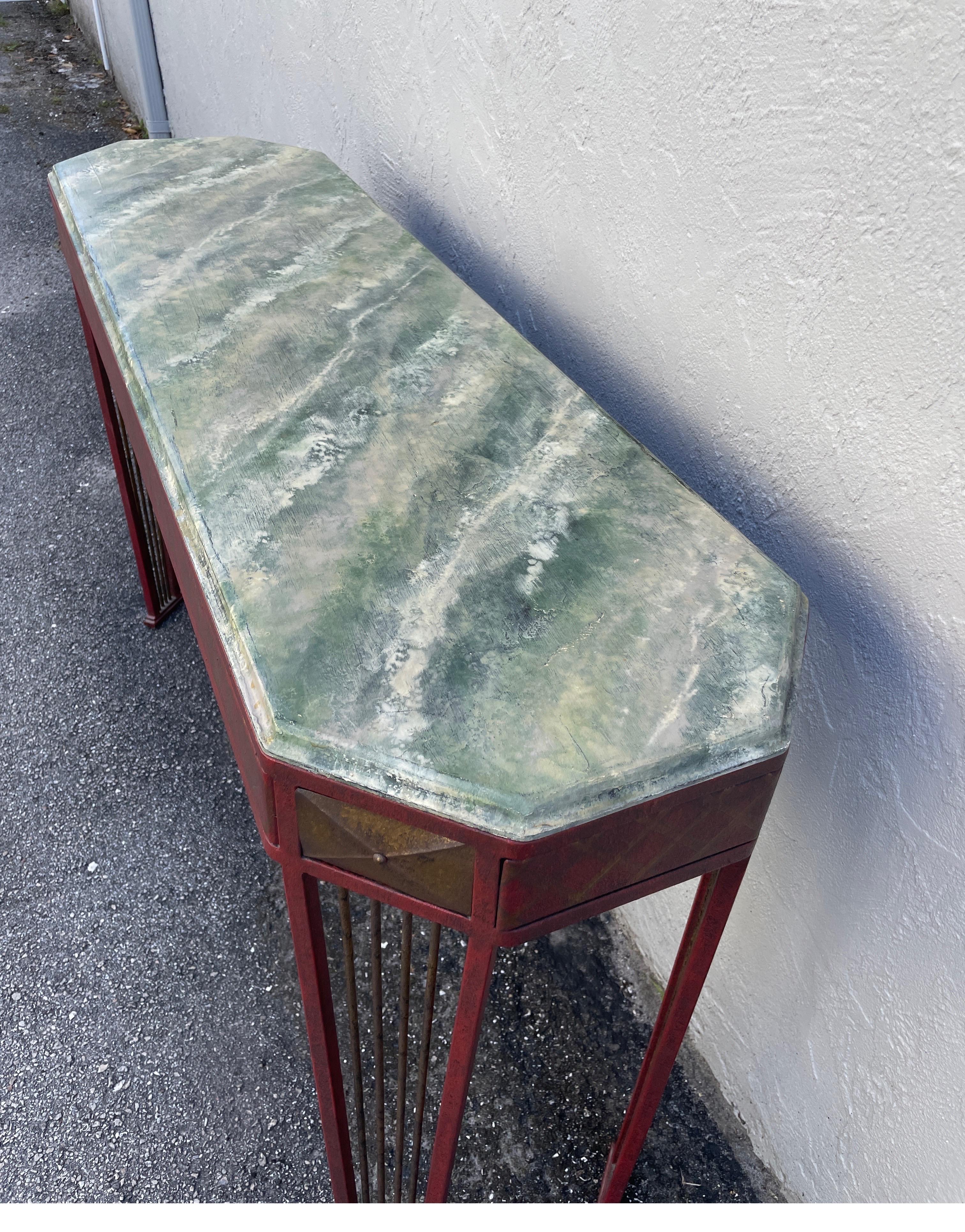 20th Century Italian Painted Tole Console Table For Sale