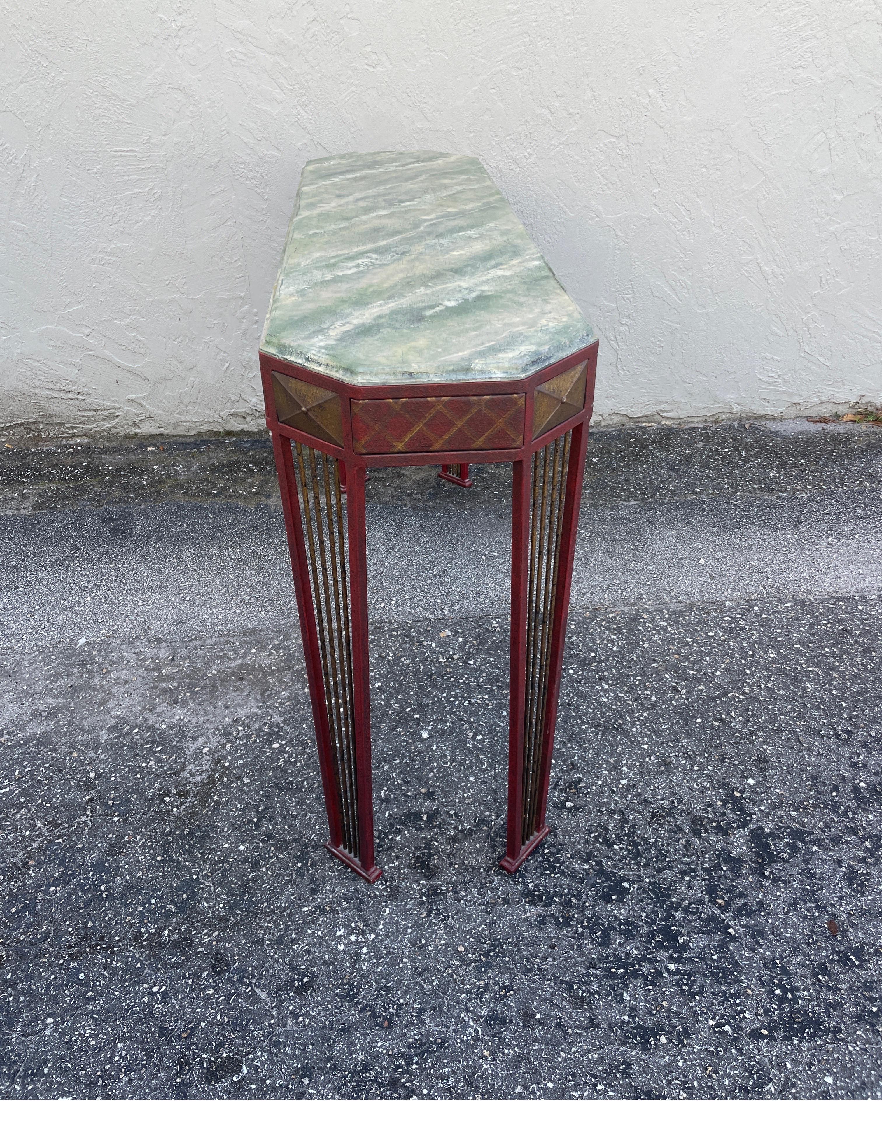 Italian Painted Tole Console Table For Sale 1