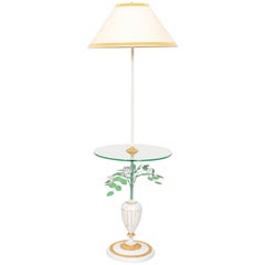 Italian Painted Tole Floorlamp Table