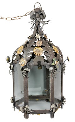 Italian Painted Tole Hanging Lantern