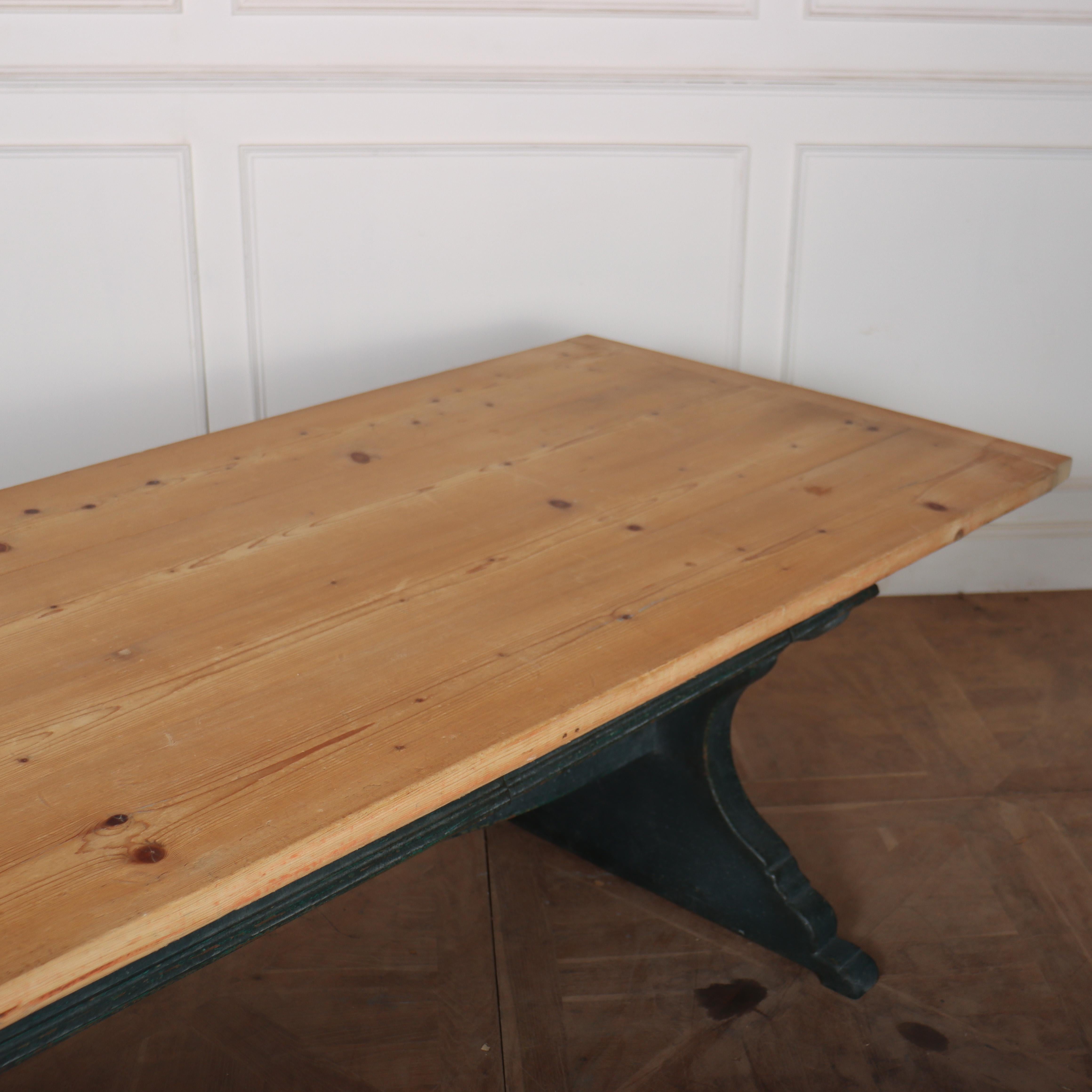 Italian Painted Trestle Table For Sale 1