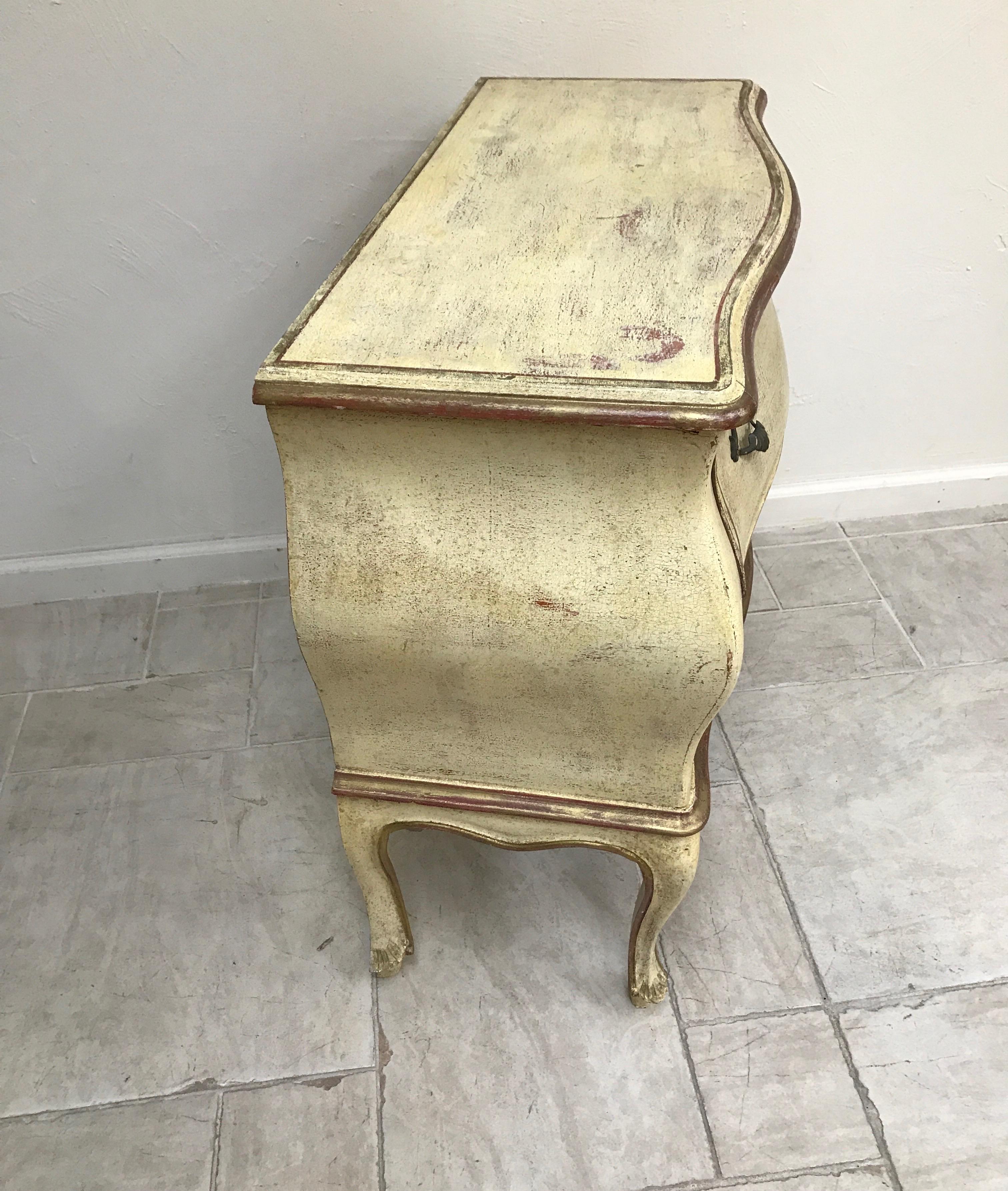 Italian Painted Two-Drawer Commode In Good Condition In West Palm Beach, FL