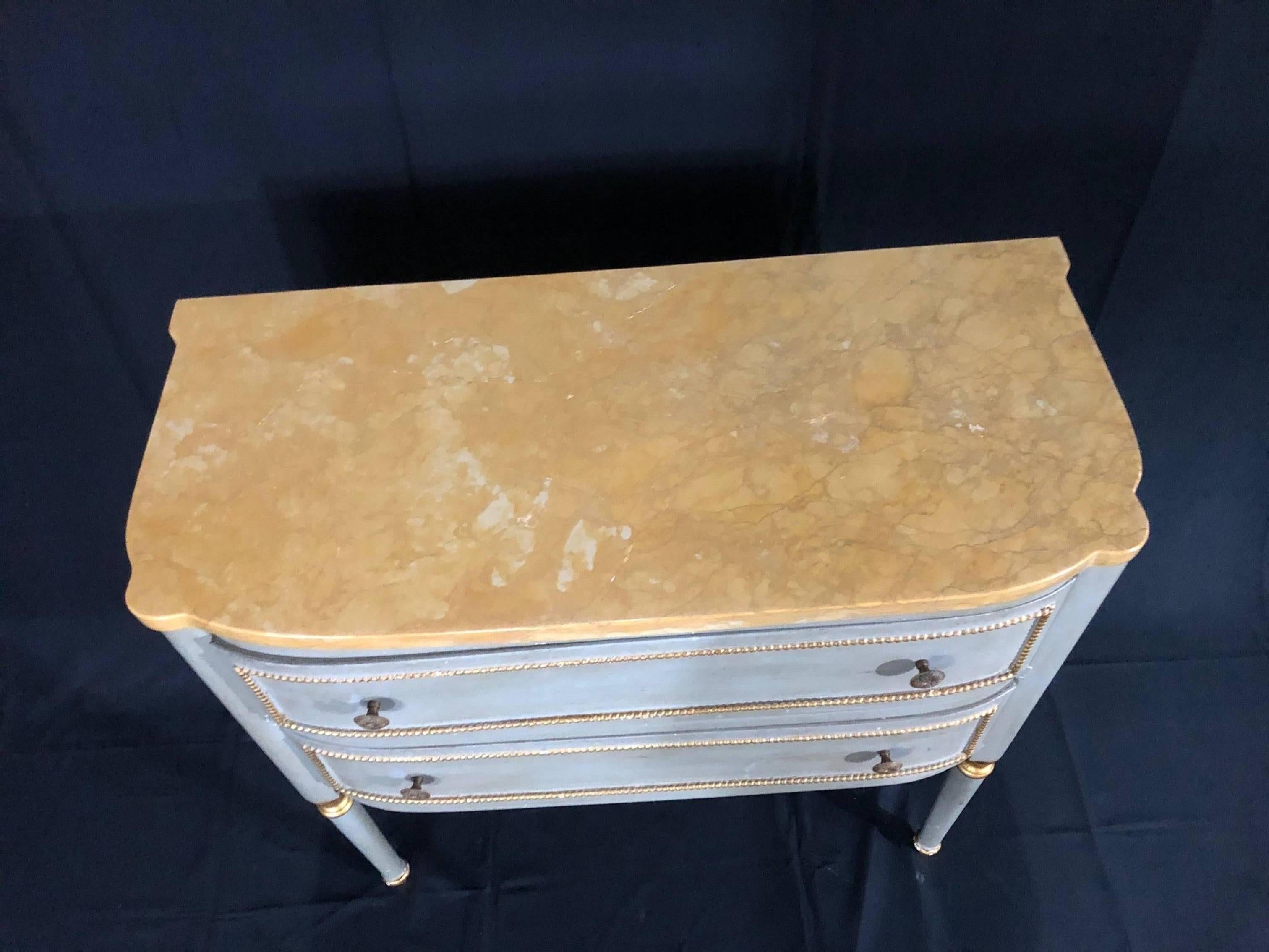 Italian Painted Two-Drawer Gustavian Style Commode Chest of Drawers 2