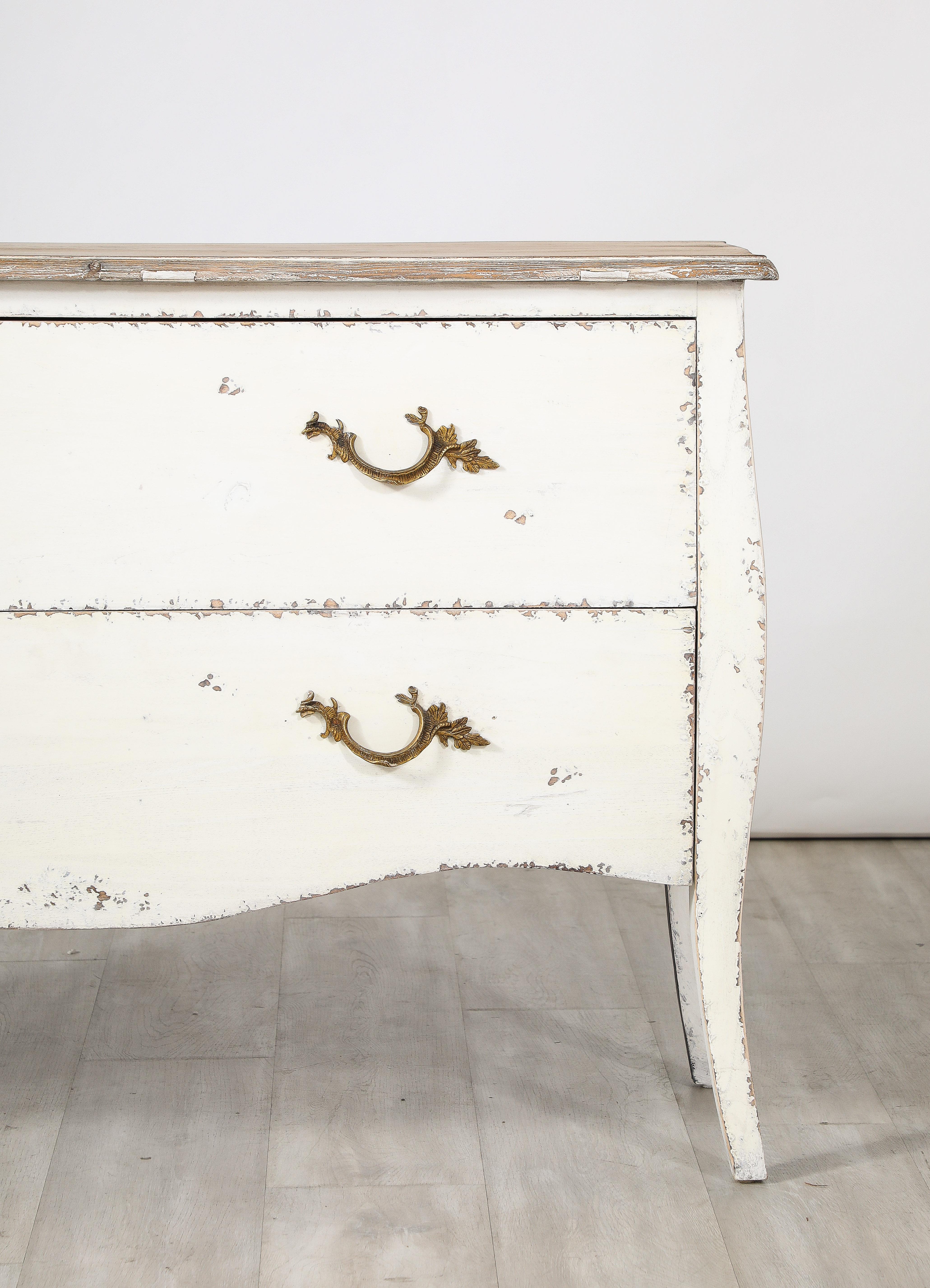 Italian Painted Two-Drawer Rococo Commode In Good Condition For Sale In New York, NY