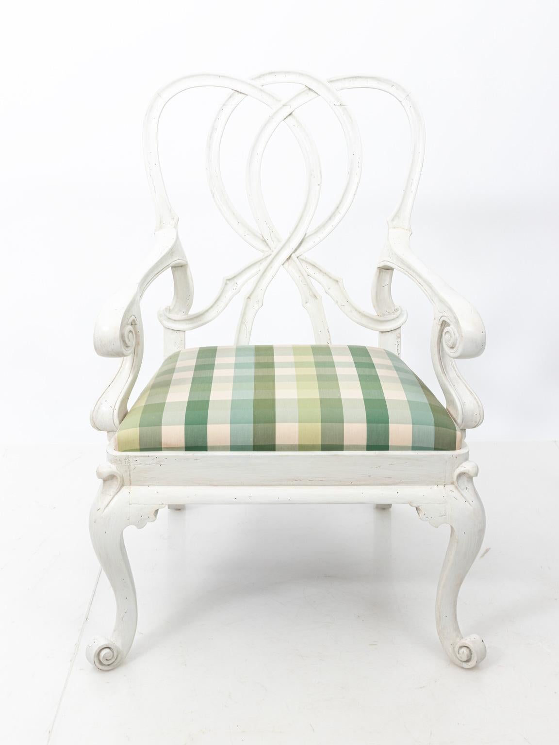 Italian Painted Upholstered Armchair In Good Condition In Stamford, CT