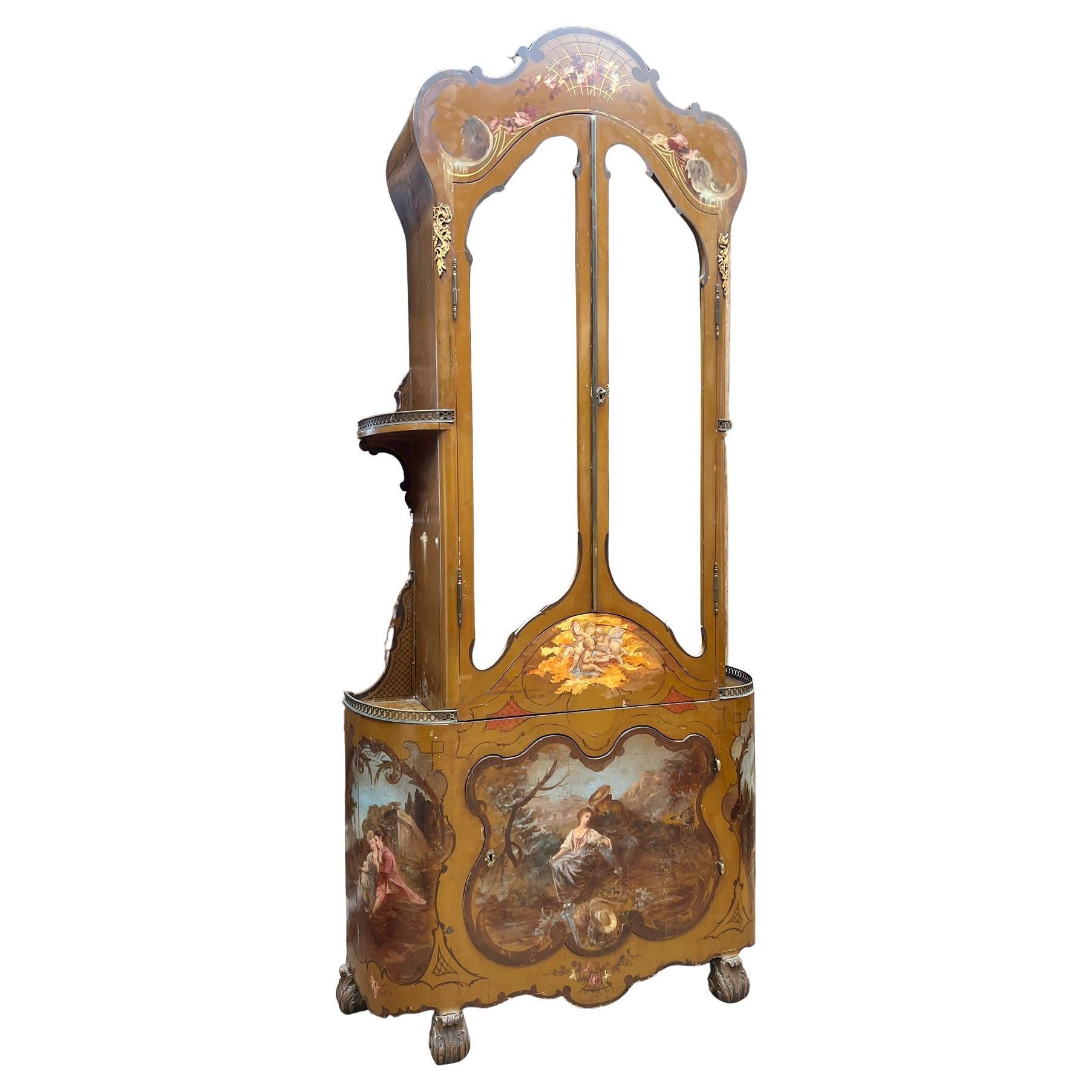 Vitrina italiana pintada, principios del siglo XX