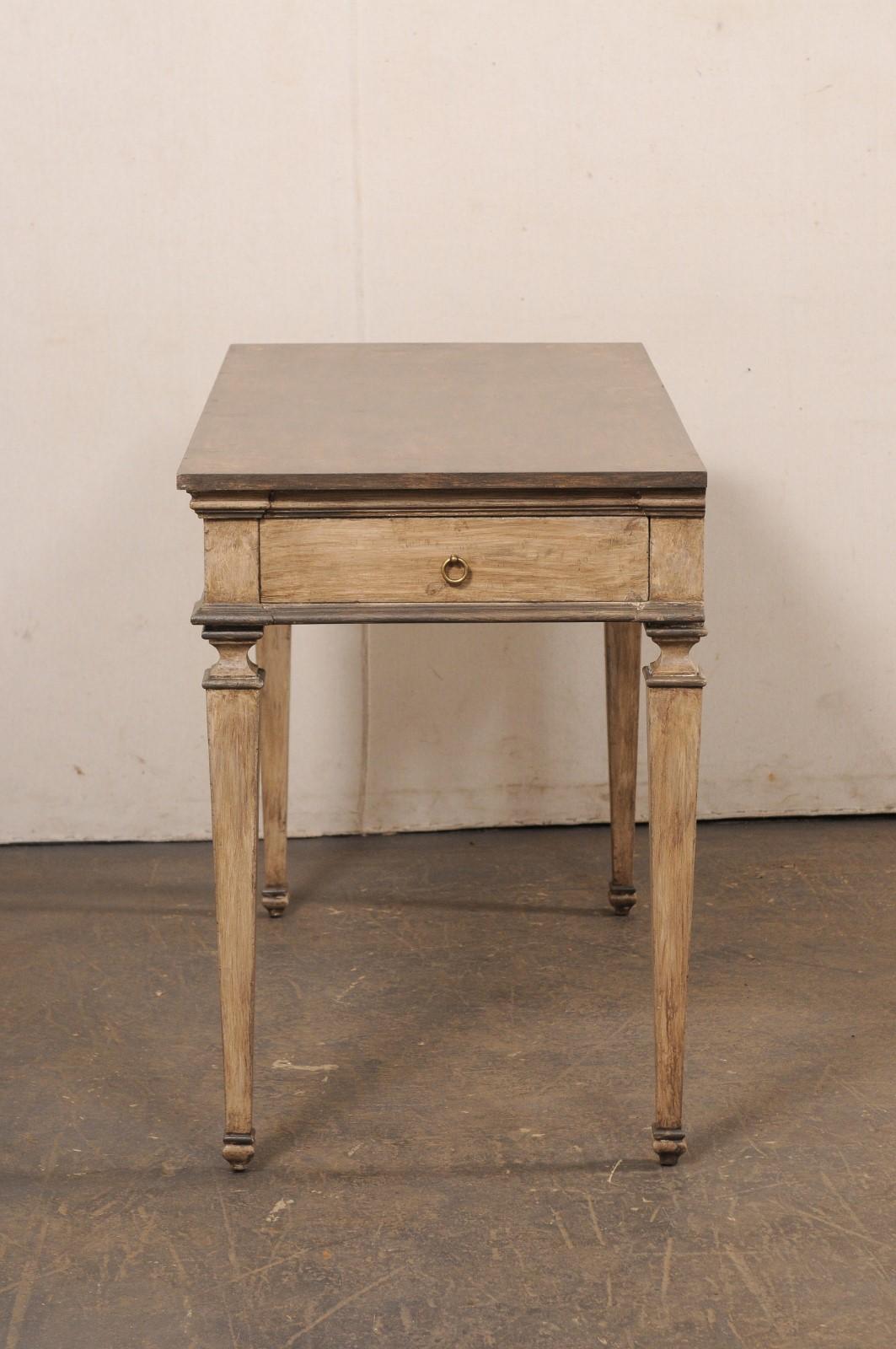 Table console italienne peinte (avec tiroirs d'appoint à chaque extrémité) en vente 5