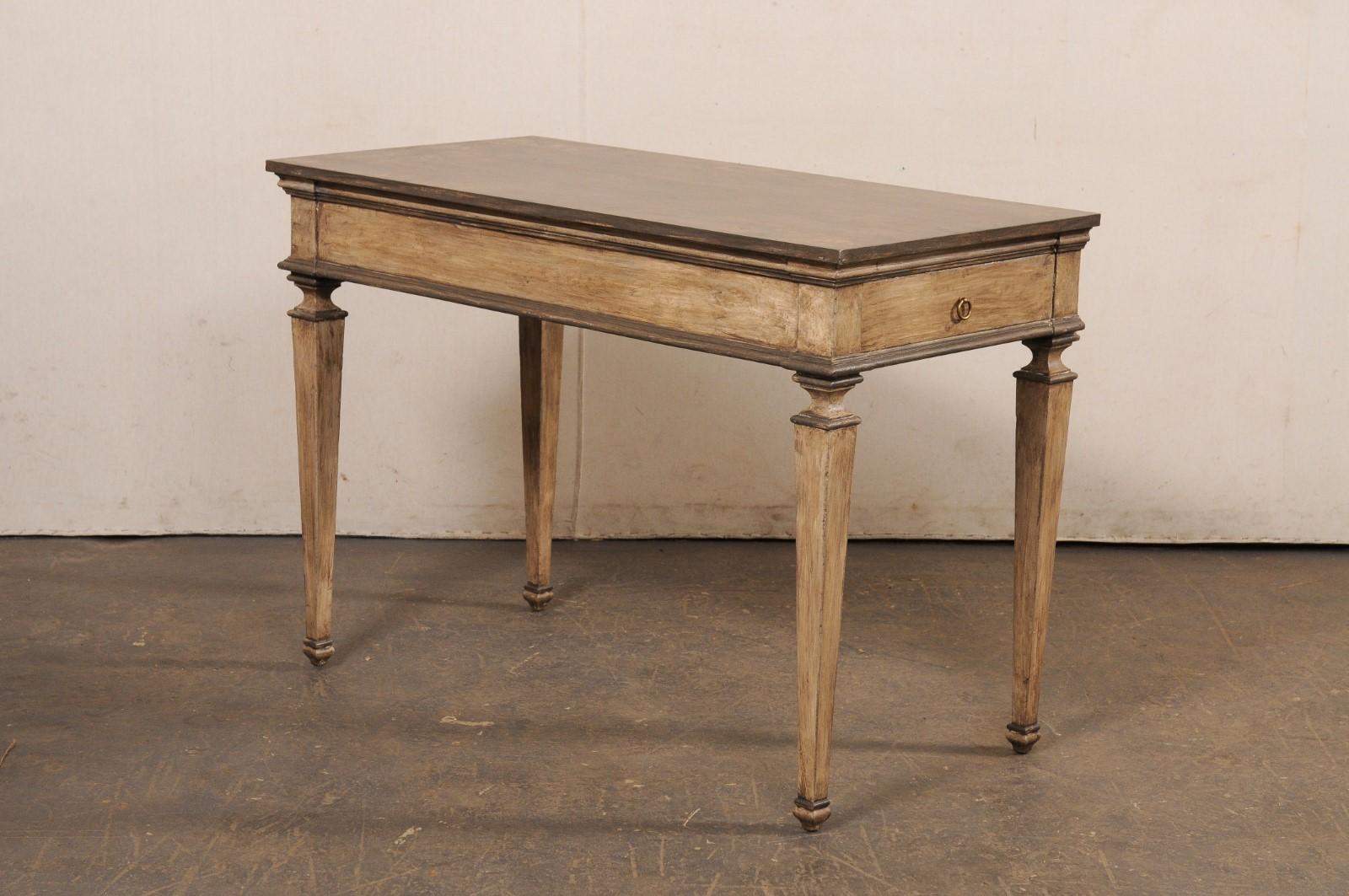 Table console italienne peinte (avec tiroirs d'appoint à chaque extrémité) en vente 6