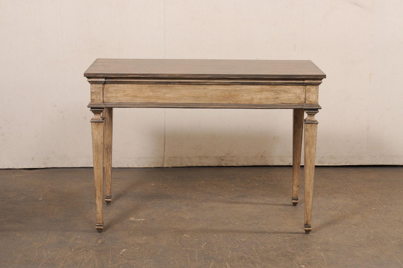 Table console italienne peinte (avec tiroirs d'appoint à chaque extrémité) en vente 7