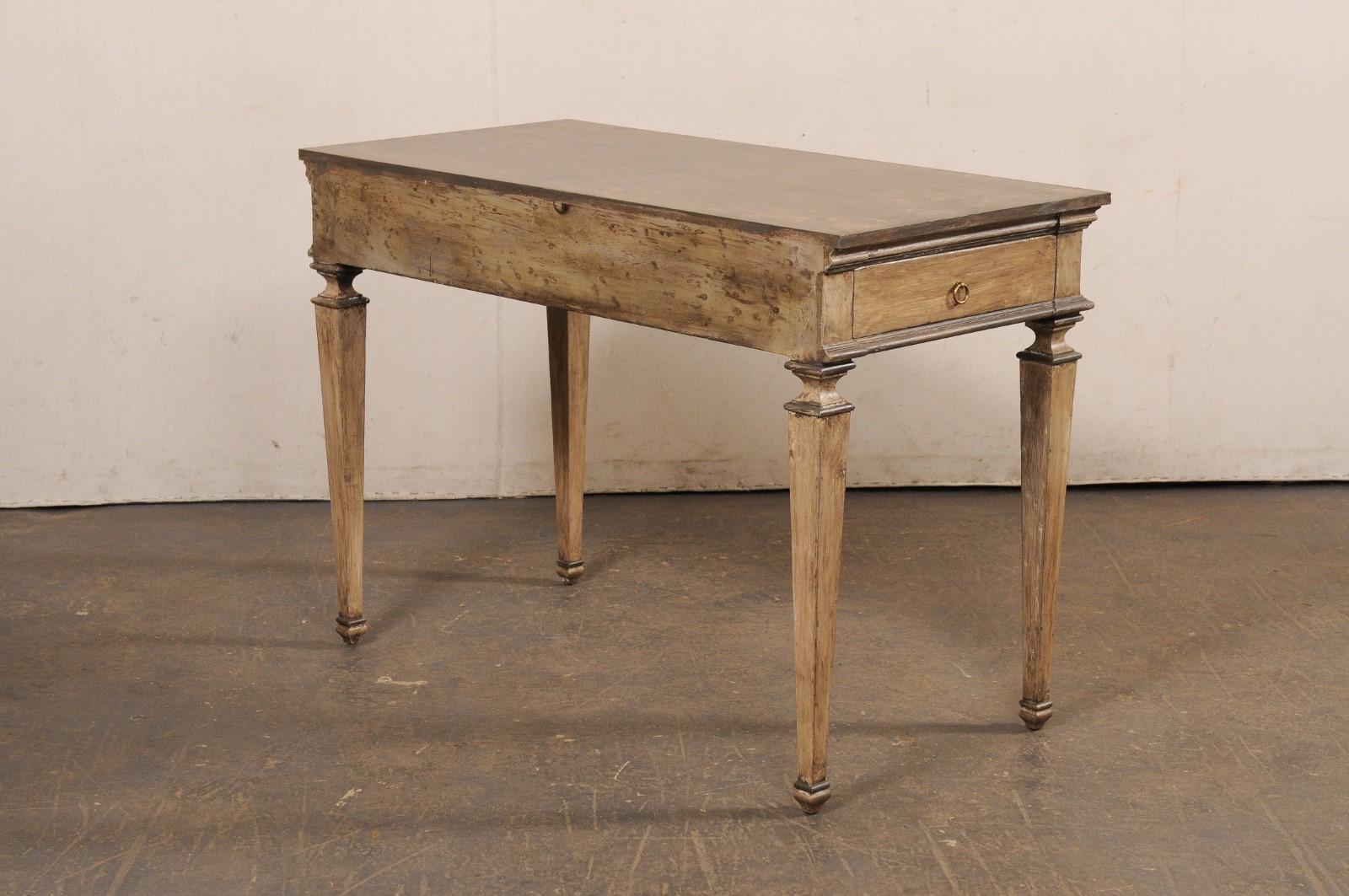 Table console italienne peinte (avec tiroirs d'appoint à chaque extrémité) en vente 2