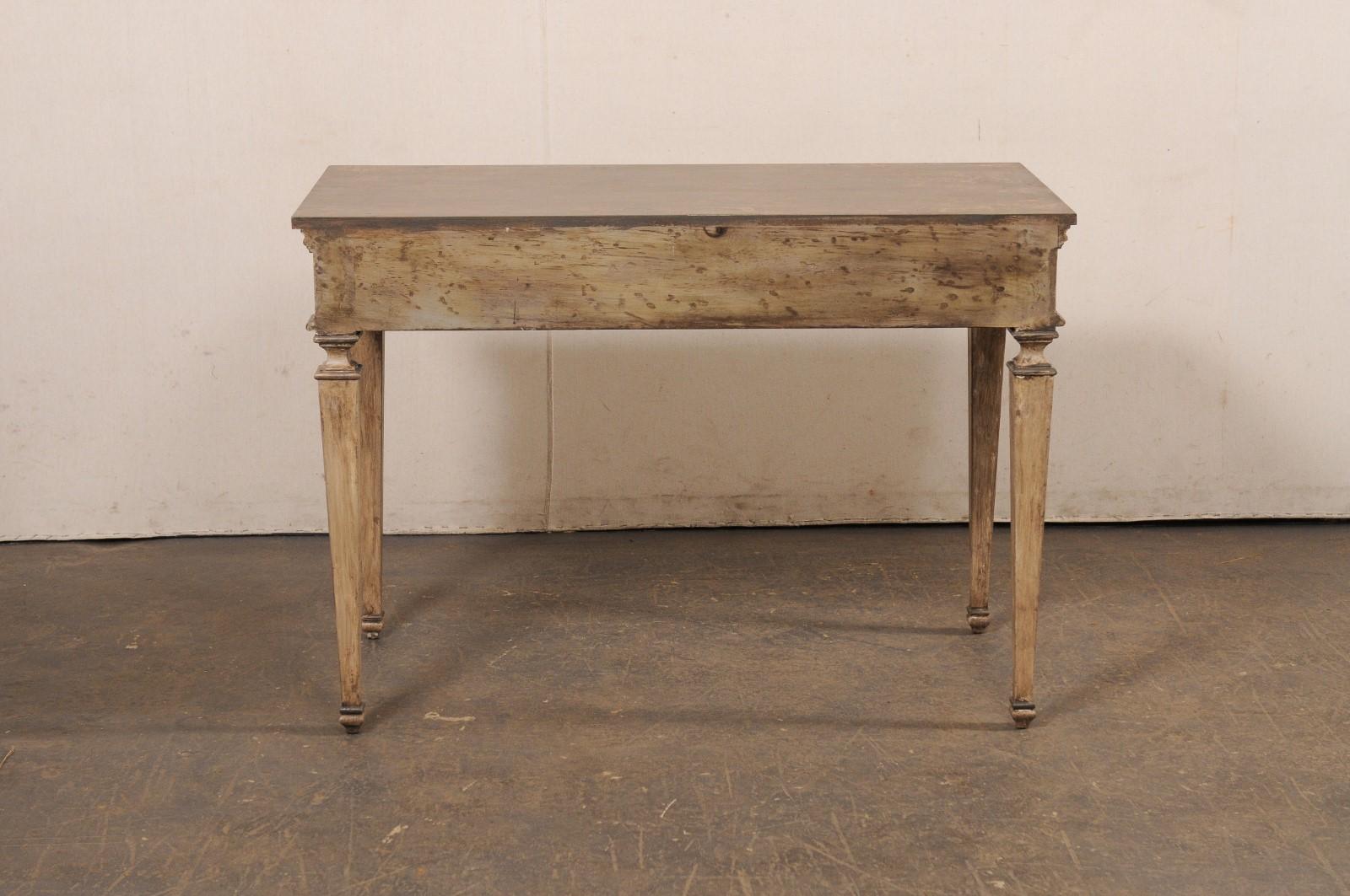Table console italienne peinte (avec tiroirs d'appoint à chaque extrémité) en vente 3