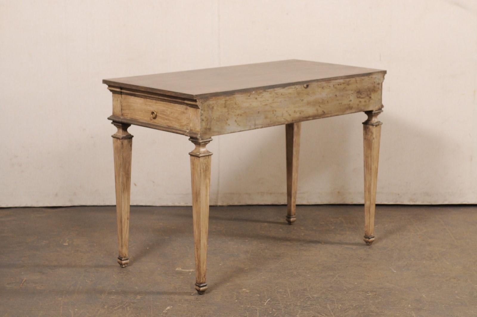 Table console italienne peinte (avec tiroirs d'appoint à chaque extrémité) en vente 4