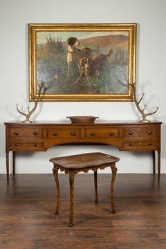 Italian Painted Wood Tray Top Table with Bird and Floral Motifs, circa 1920